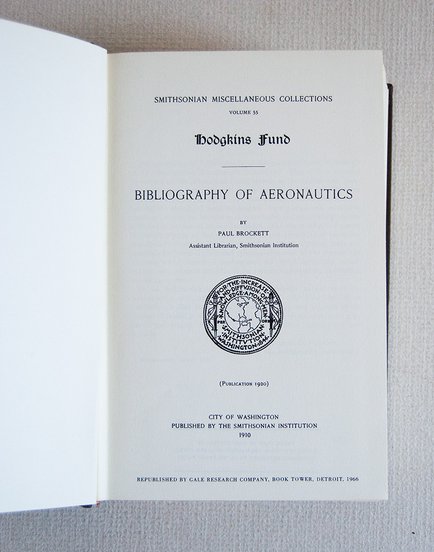 Bibliography of Aeronautics.