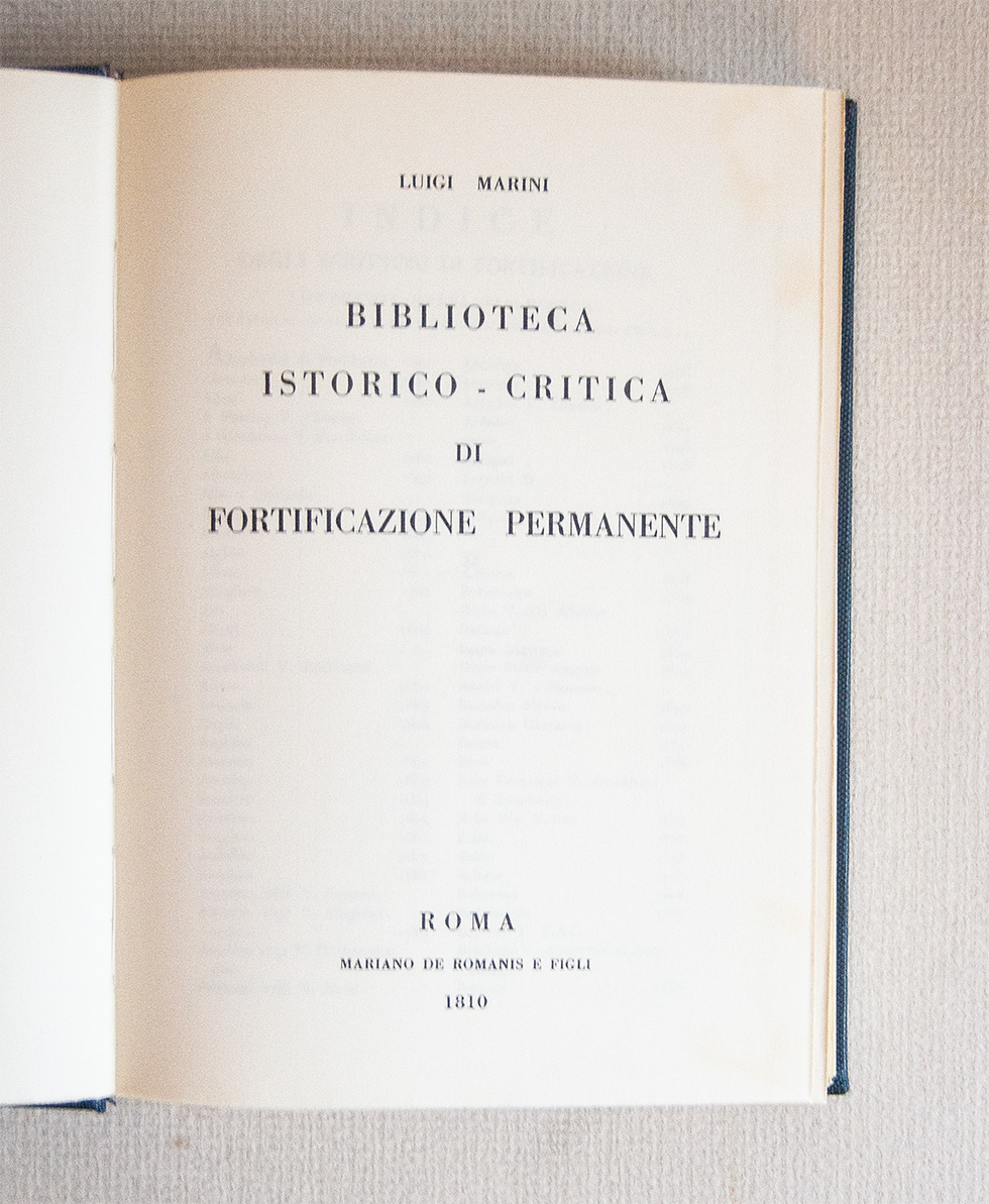 Biblioteca istorico-critica di Fortificazione permanente.