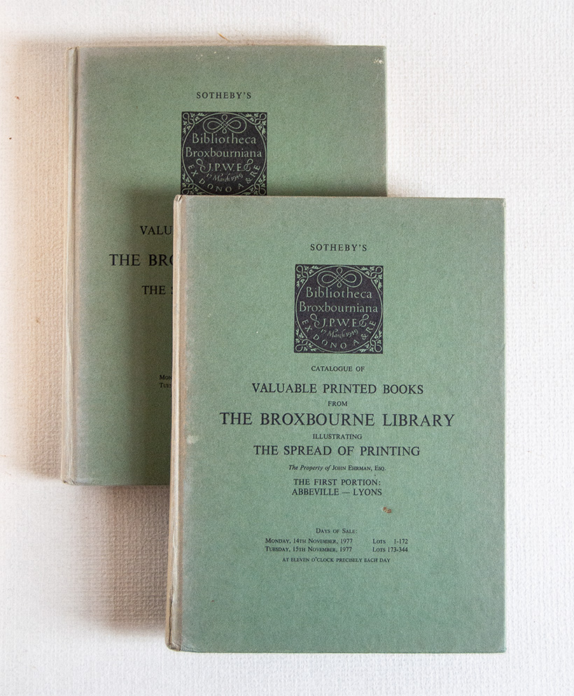 Bibliotheca Broxbourniana. Catalogue of the Valuable Printed Books from the …