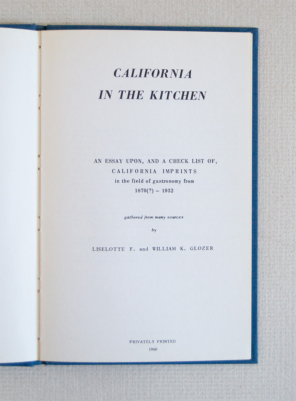 California in the Kitchen An Essai upon, and a chek …