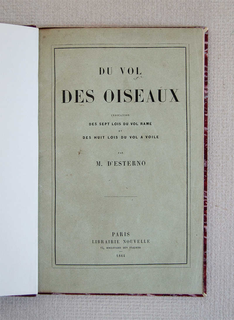 Du vol des oiseaux indication des sept lois du vol …