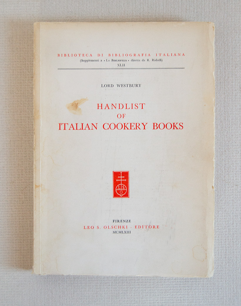 Handlist of Italian Cookery Books