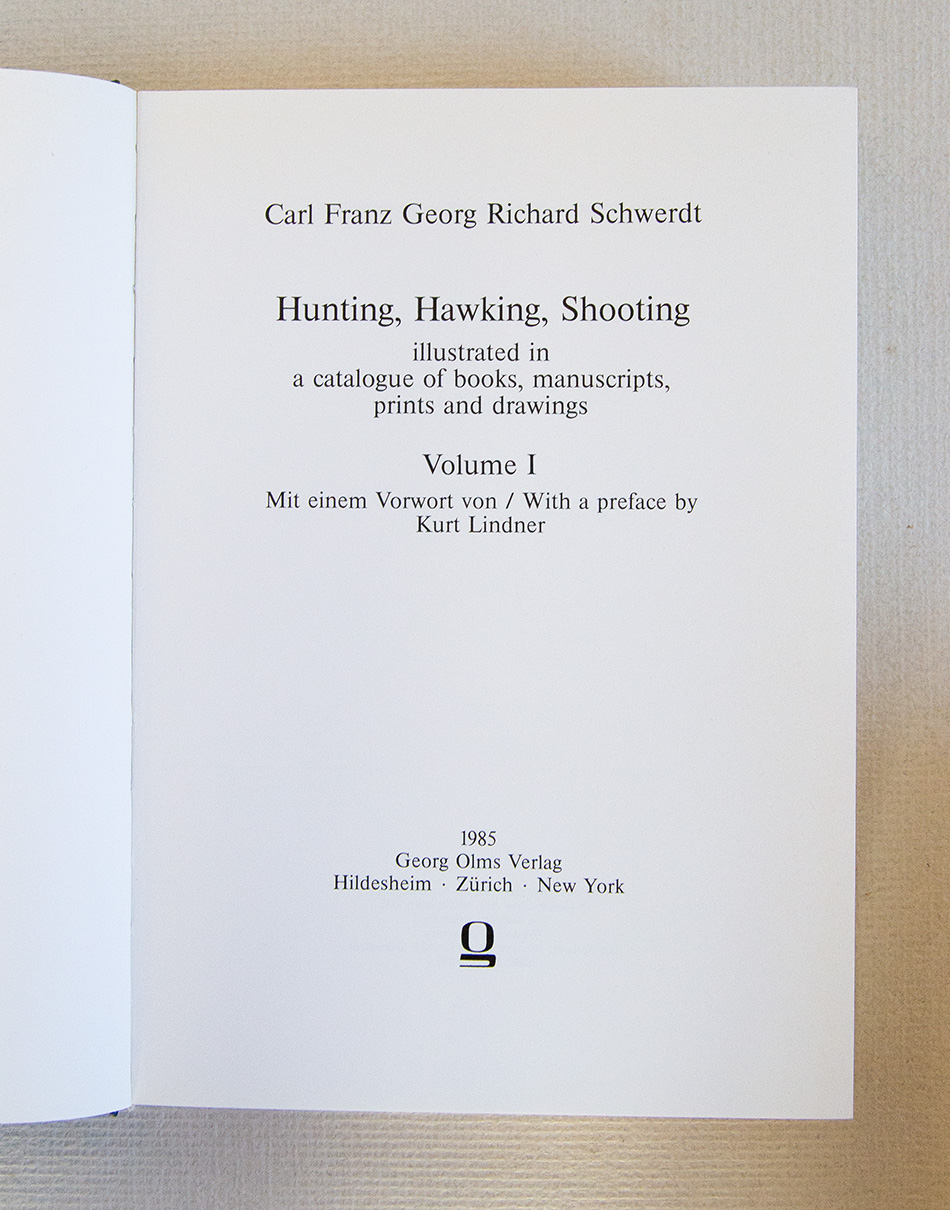 Hunting, Hawking, Shooting illustrated in a catalogue of books, manuscripts, …