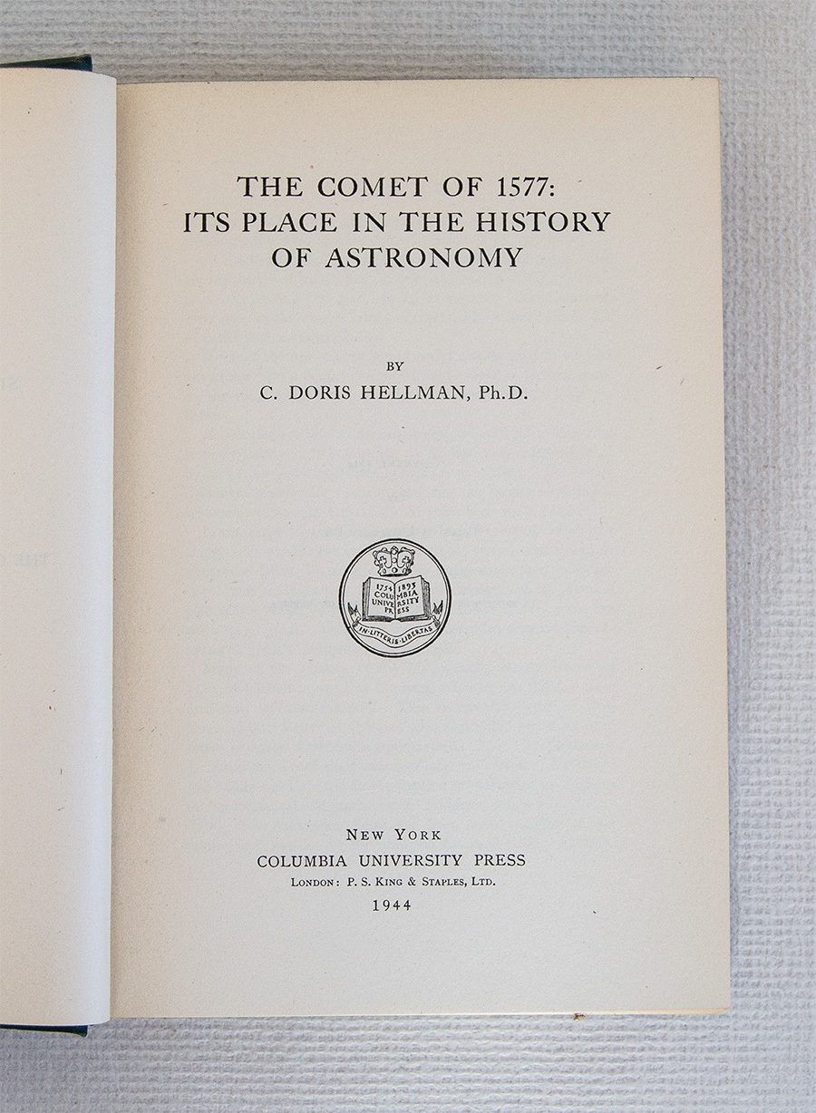 The Comet of 1577: Its Place in the History of …
