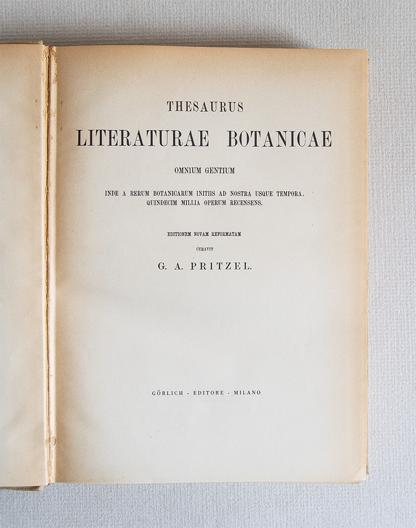 Thesaurus Literaturae Botanicae Omnium Gentium inde a rerum botanicorum initiis …