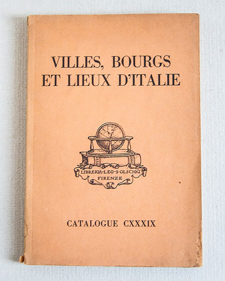 Villes Bourgs et Lieux d'Italie. Catalogue CXXXIX.