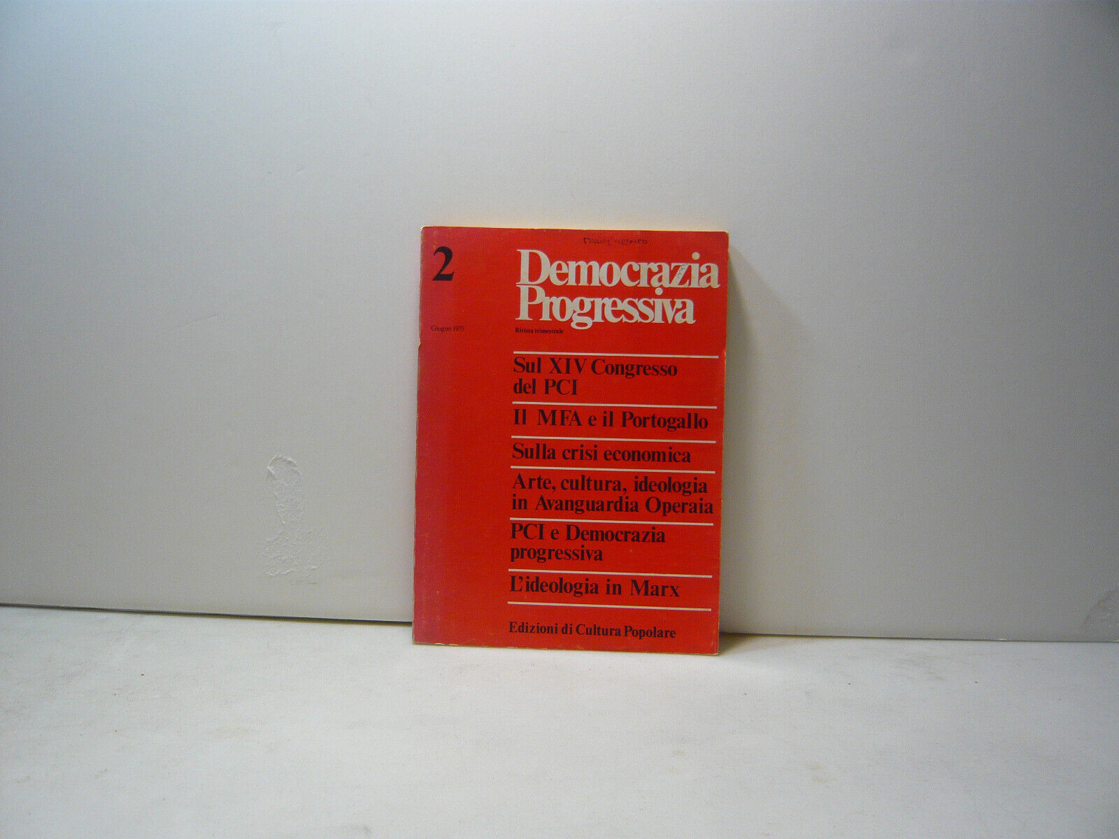 AA.VV.,DEMOCRAZIA PROGRESSIVA-n.2,Milano,1975[sociologia,economia