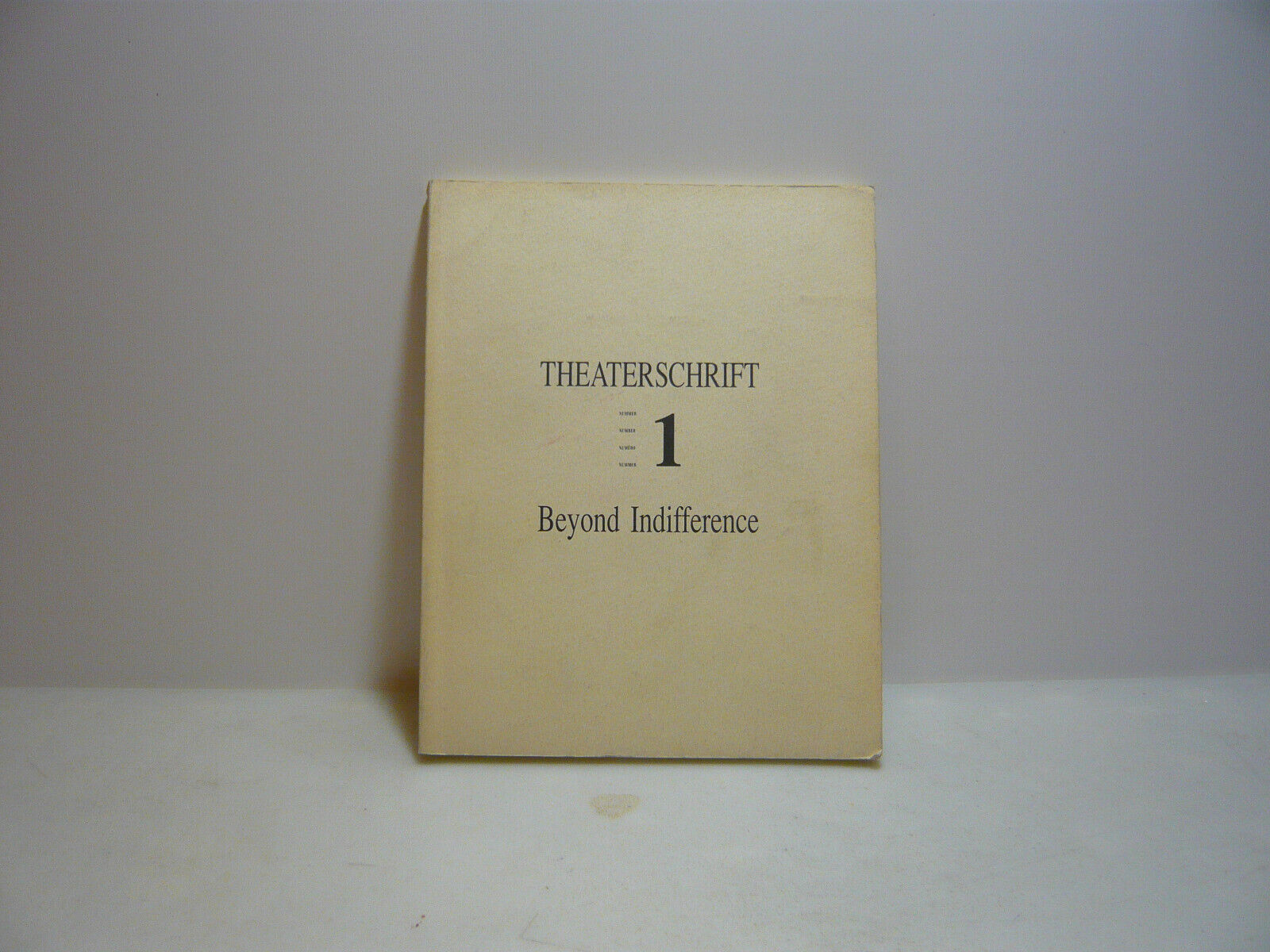 AA.VV.,THEATERSCHRIFT, n.1,Brussels,1992