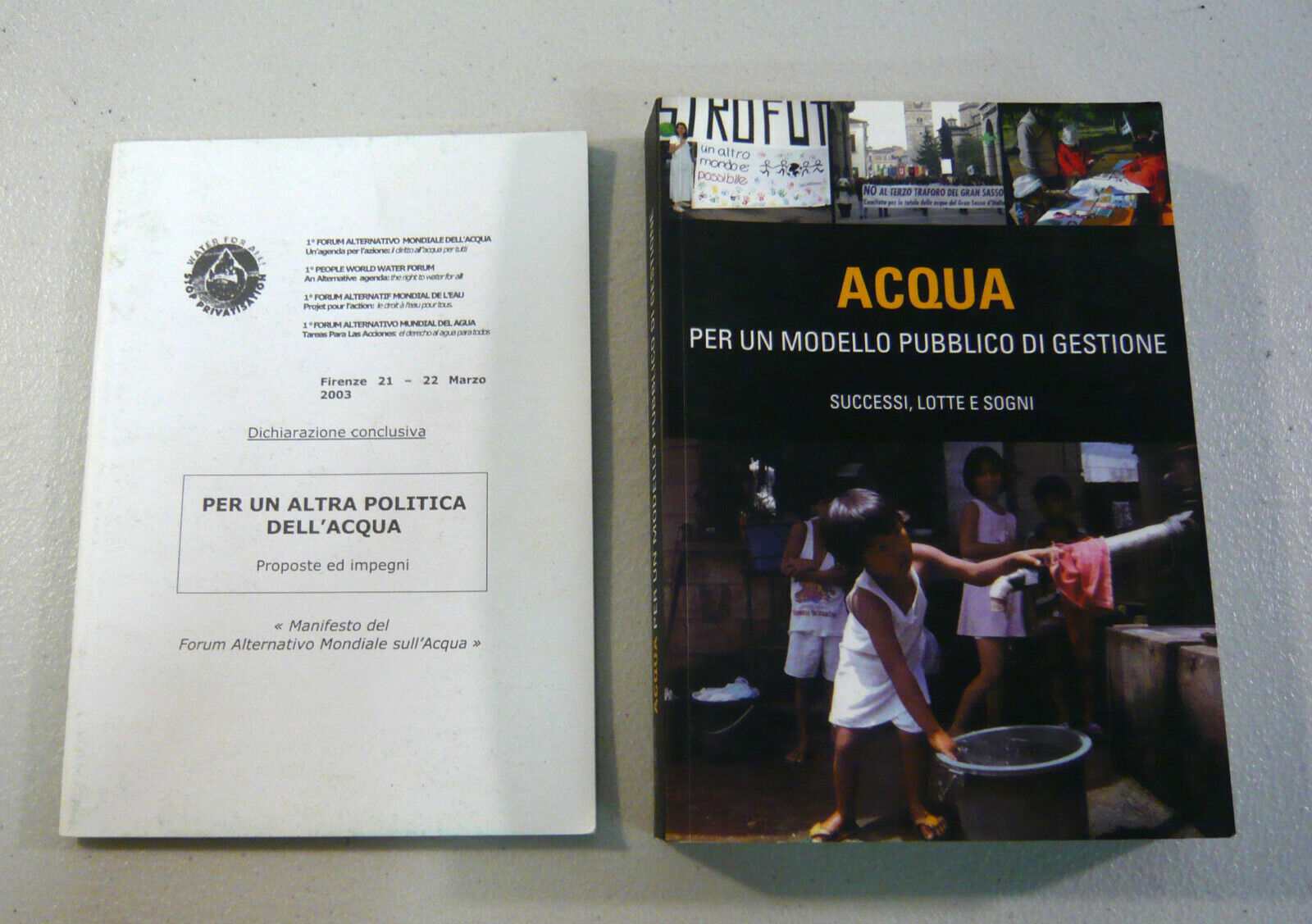 ACQUA.Per un modello pubblico di gestione,2006/FORUM ALTERNATIVO MONDIALE,2003