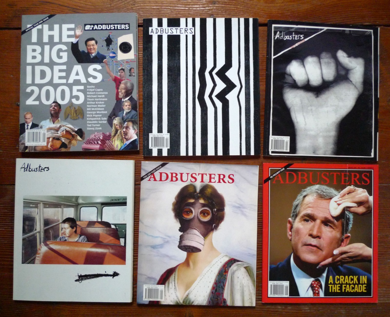 ADBUSTERS Magazine 57/58/59/60/61/62 2005.ANNATA[anti-consumismo,grafica