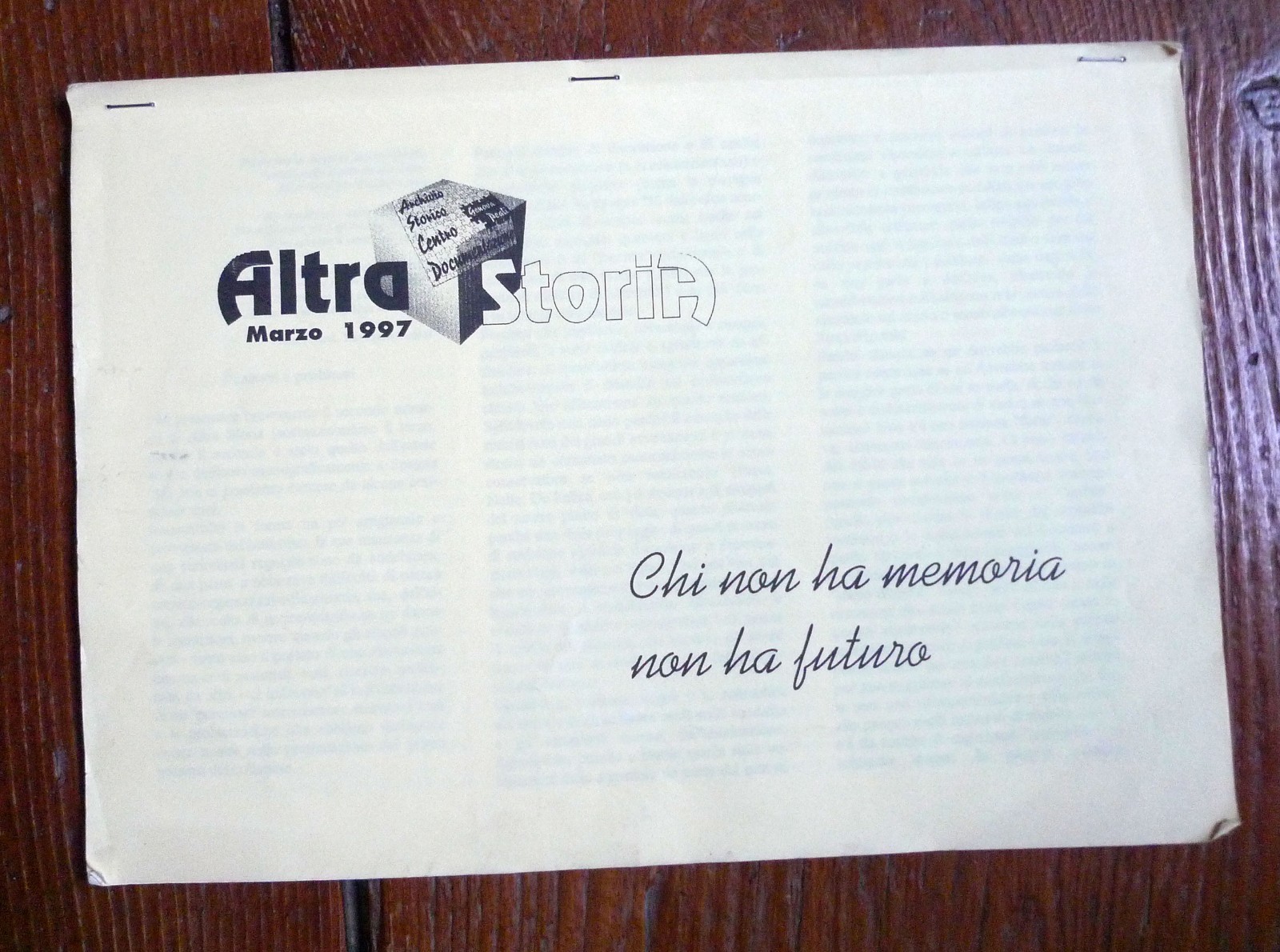 ALTRA STORIA MAR.1997,Archivio Storico Genova Pegli[revisionismo,anarchici