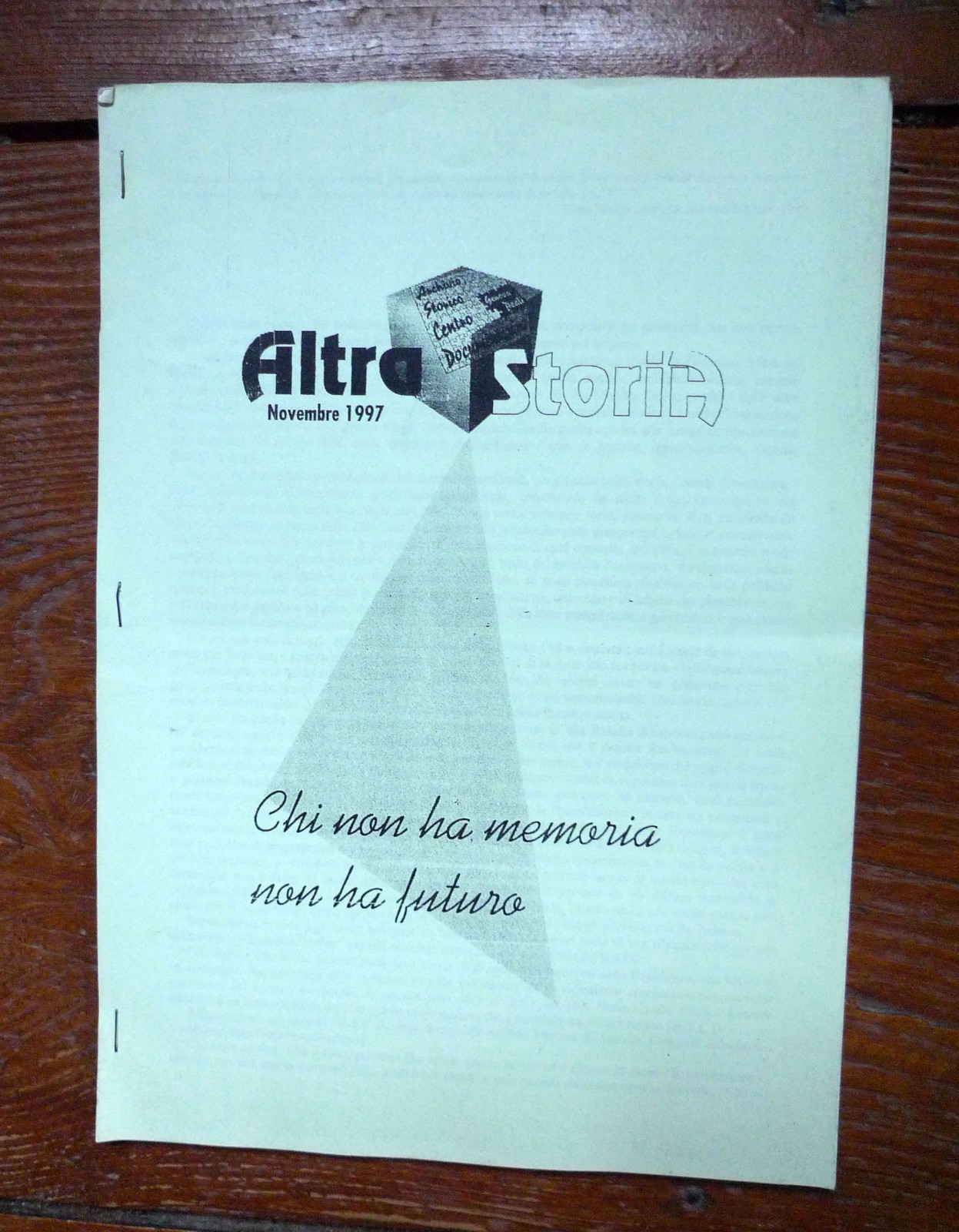 ALTRA STORIA NOV.1997,Archivio Storico Genova Pegli[Chico Mendes,Zengakuren,KAPD