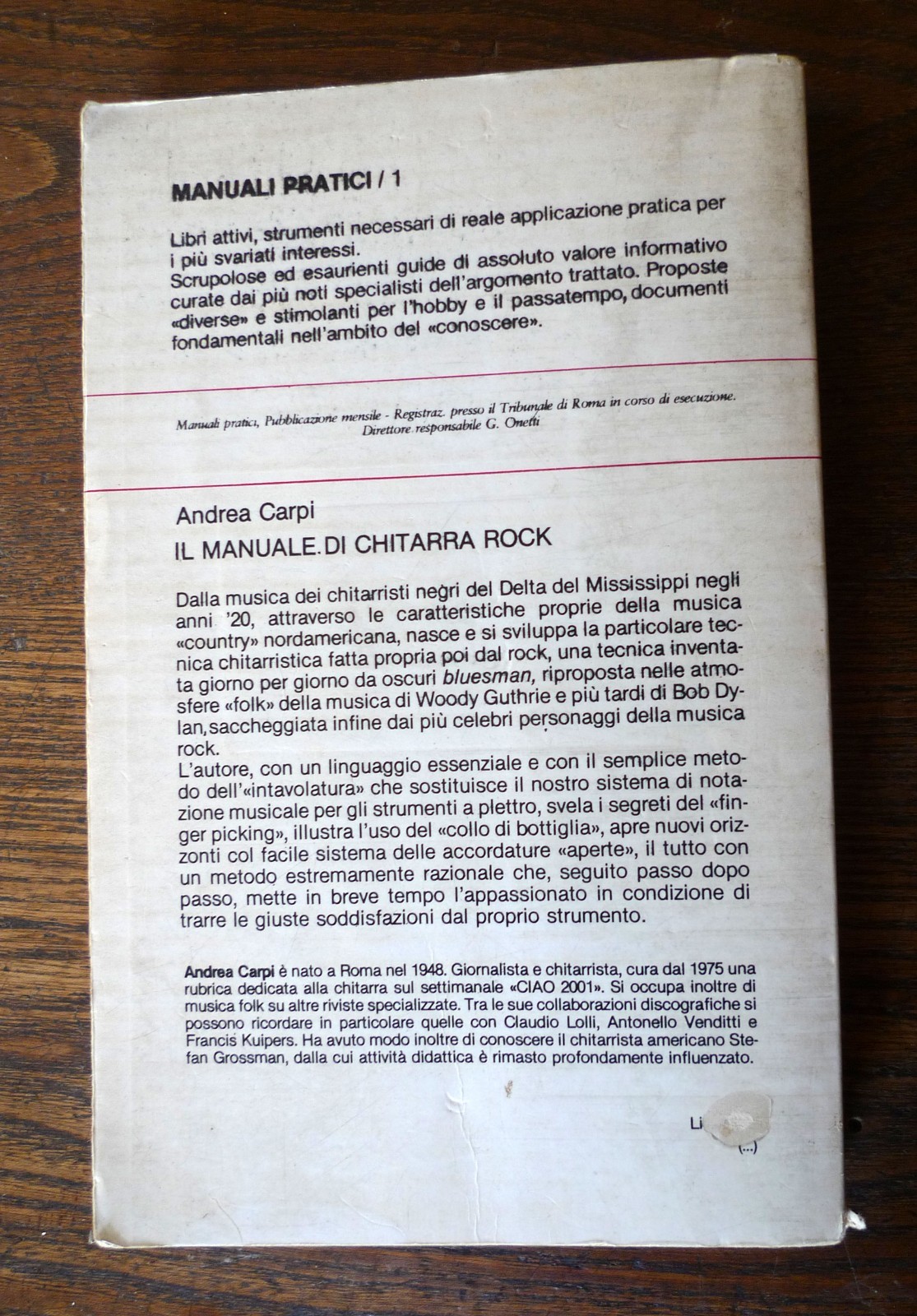 Andrea Carpi,IL MANUALE DI CHITARRA ROCK,1980 Anthropos[MUSICA