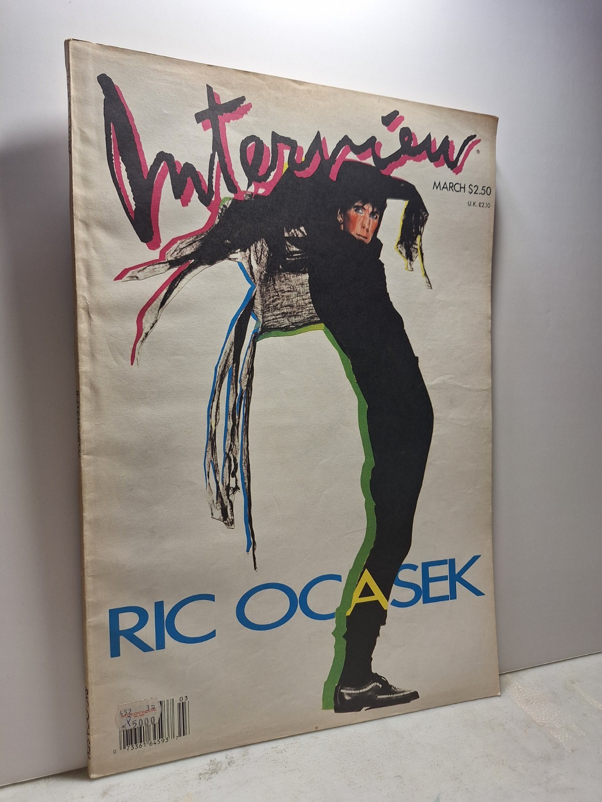 ANDY WARHOL INTERVIEW MAGAZINE,March 1987- RIC OCASEK