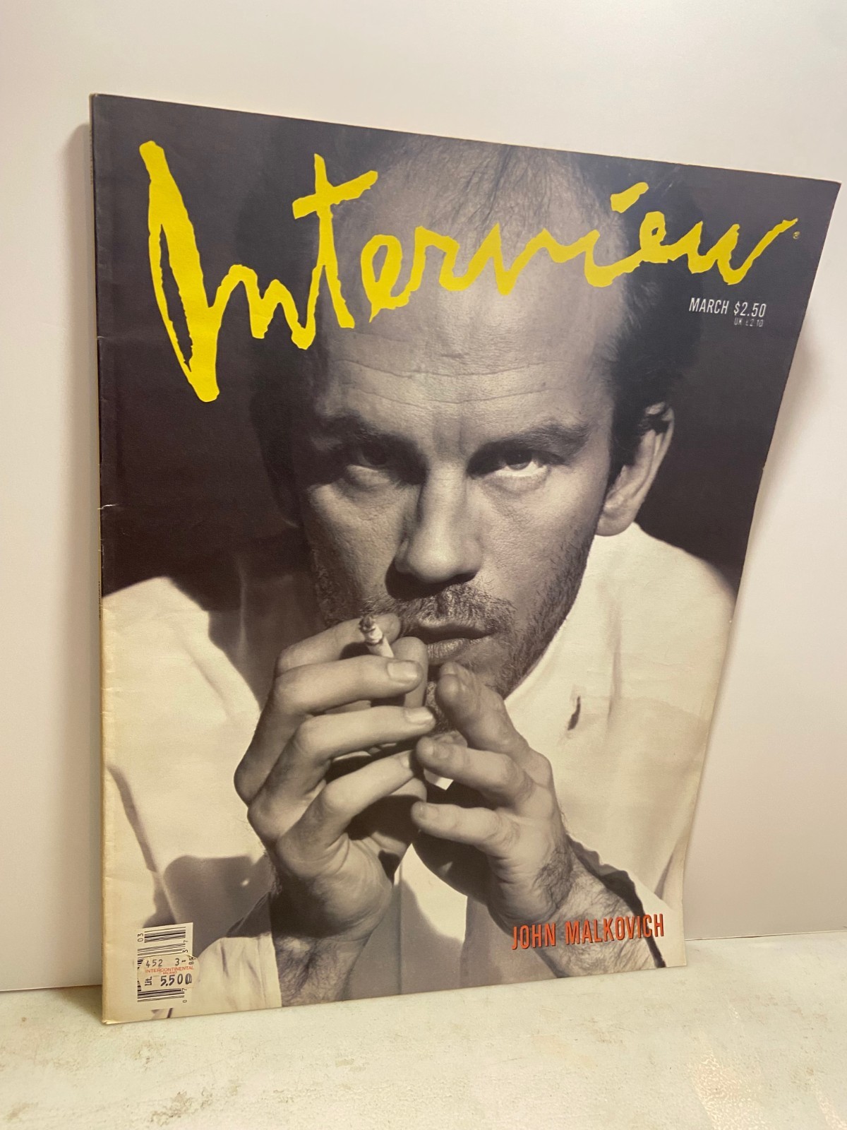 ANDY WARHOL INTERVIEW MAGAZINE,March 1989- JOHN MALKOVICH