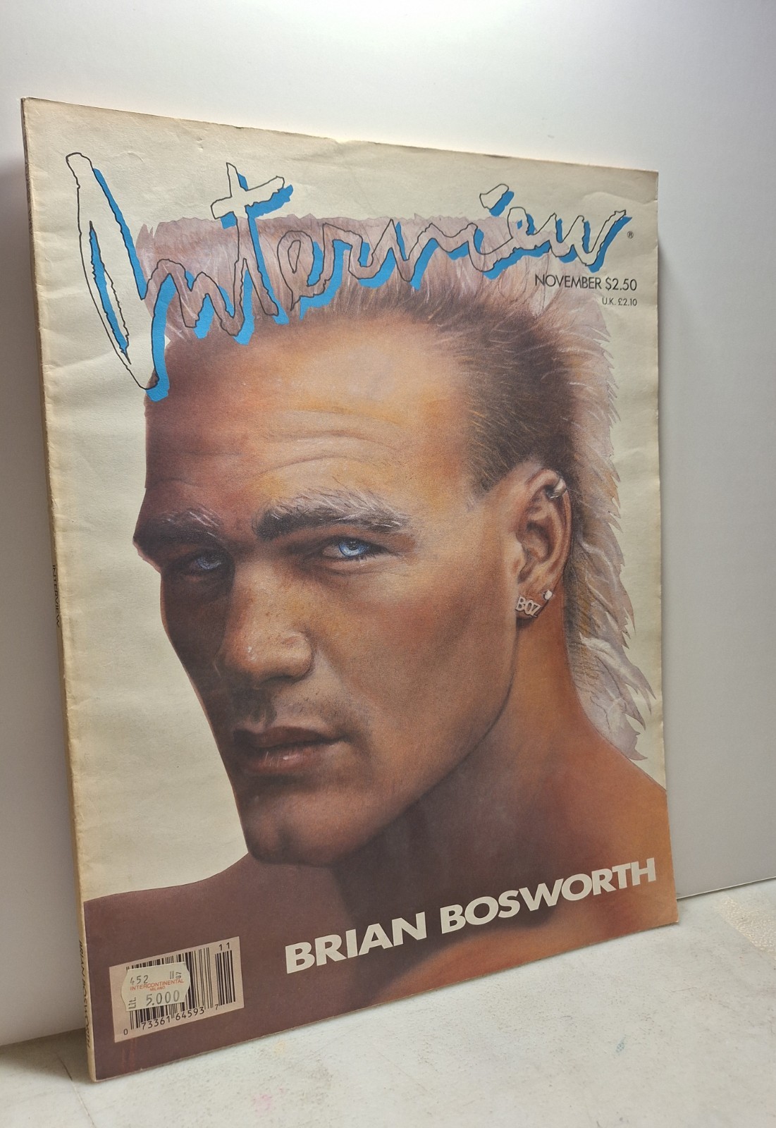 ANDY WARHOL INTERVIEW MAGAZINE,November 1987- BRIAN BOSWORTH
