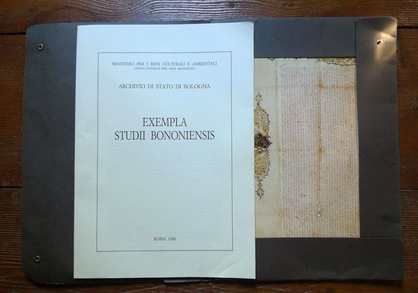 ARCHIVIO DI STATO DI BOLOGNA,EXEMPLA STUDII BONONIENSIS,1988[STUDIO BOLOGNESE