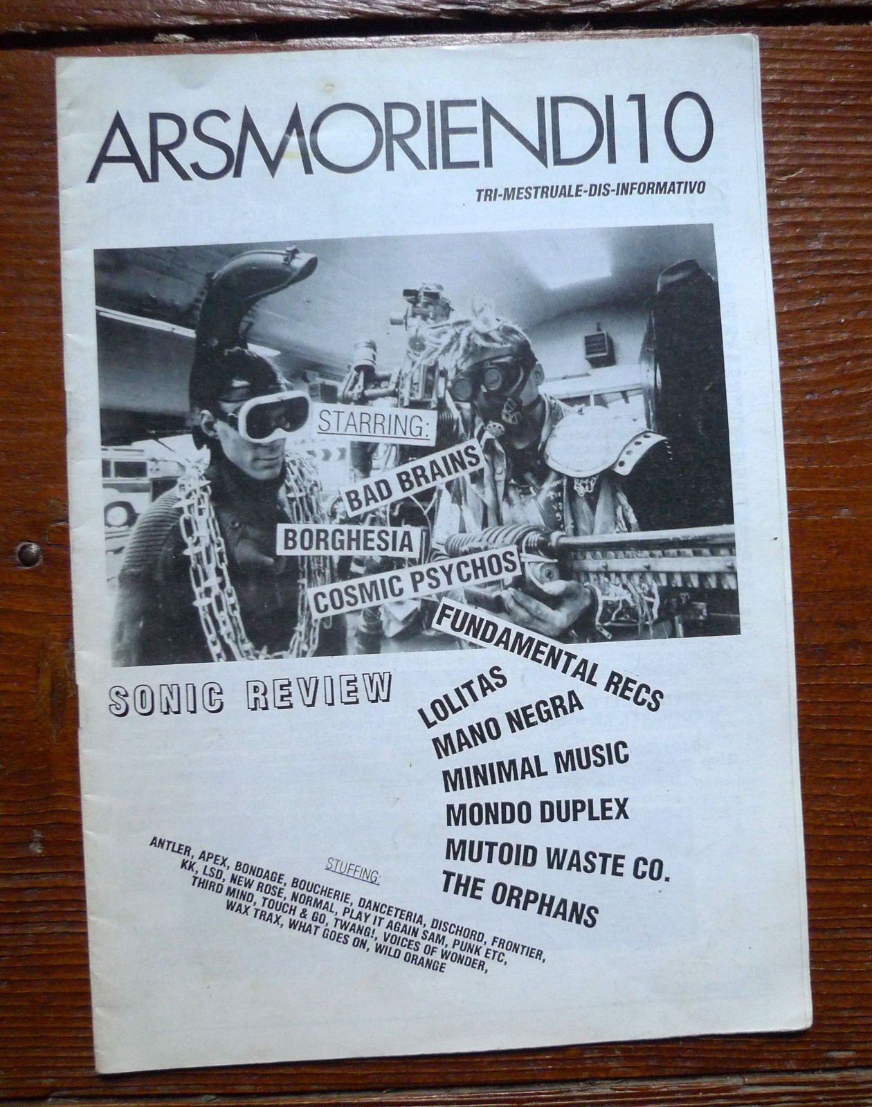 ARSMORIENDI n.10 1991,Firenze[fanzine,musica Mutoid Waste Co.,Bad Brains,Lolitas