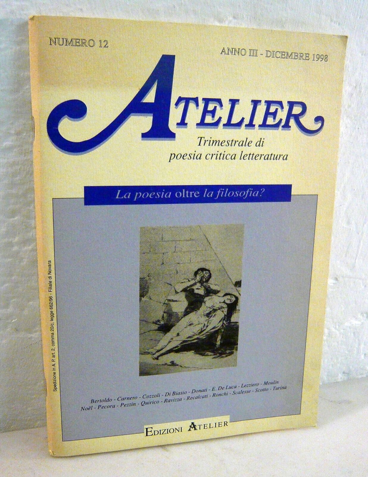 ATELIER 12 1998.Trimestrale di poesia critica letteratura[filosofia,Tondelli