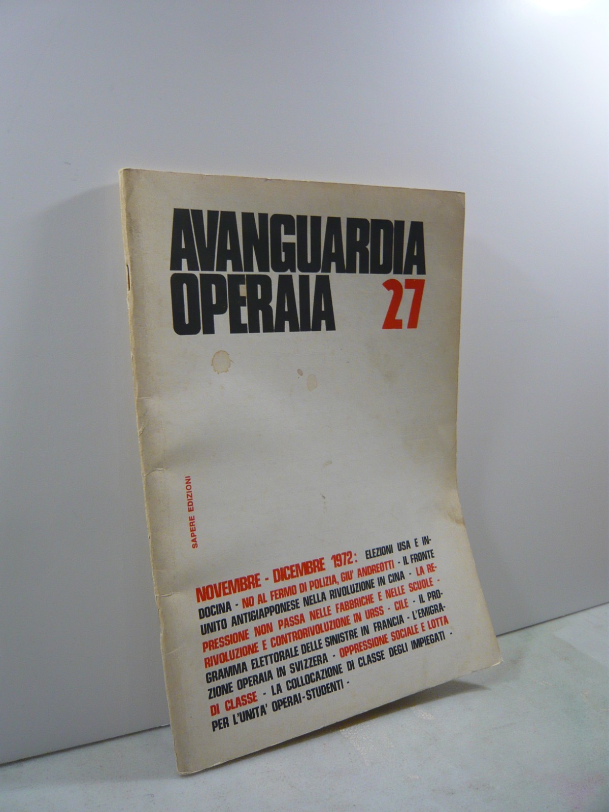 AVANGUARDIA OPERAIA.Mensile politico..., 27-1972