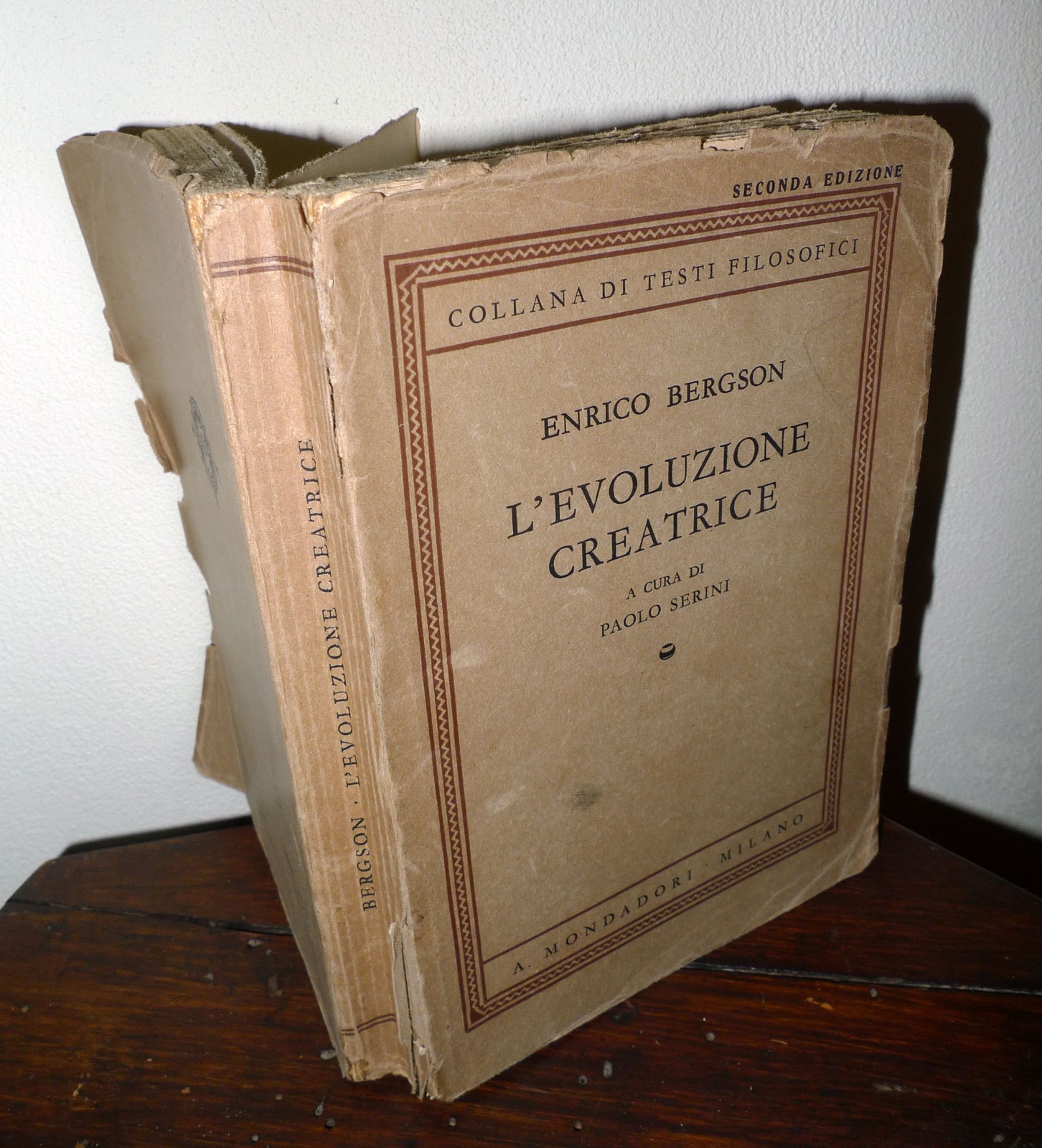 Bergson,L'EVOLUZIONE CREATRICE,1938 Mondadori II ed.[FILOSOFA,BANFI