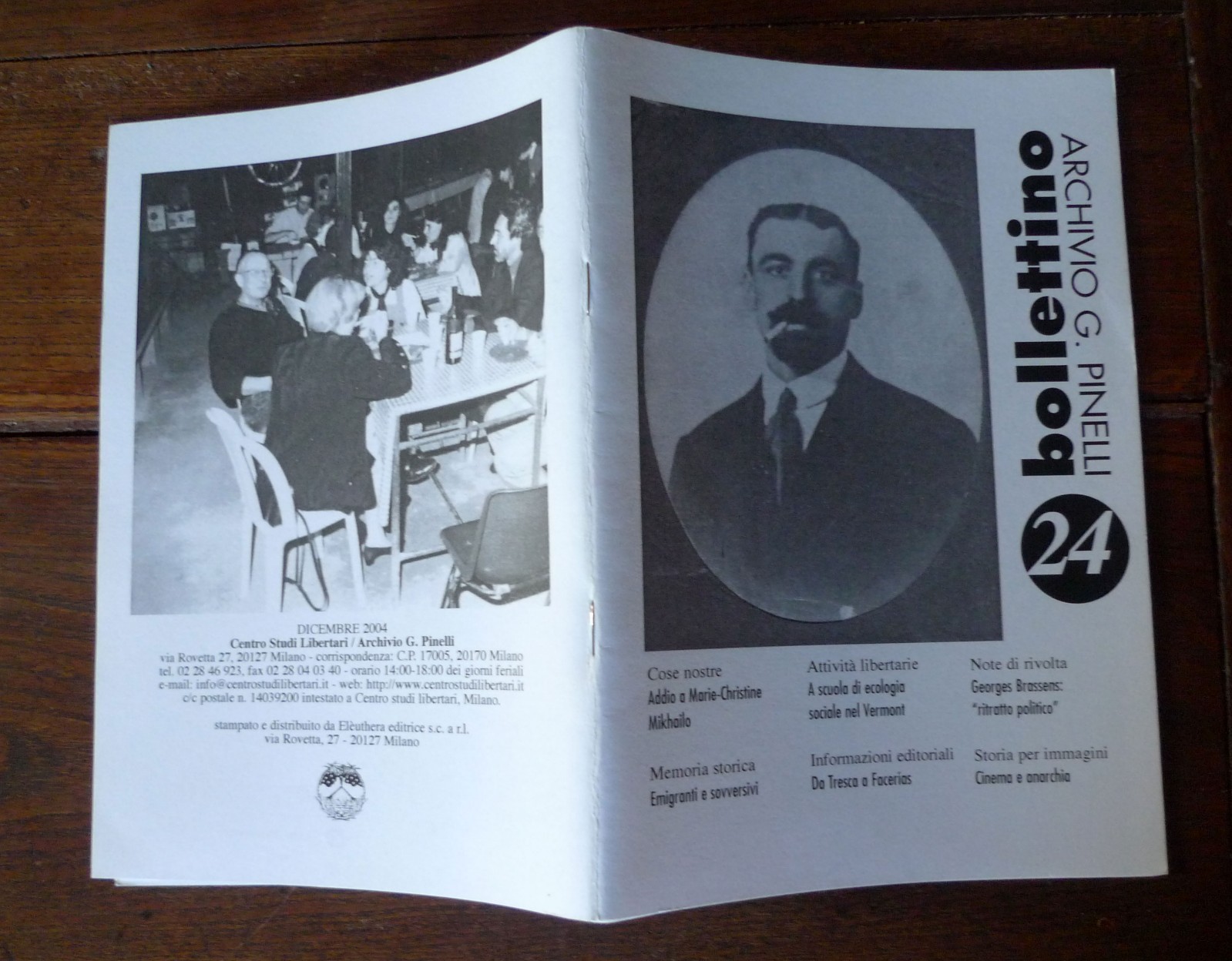 BOLLETTINO n.24 2004.CENTRO STUDI LIBERTARI-ARCHIVIO G.PINELLI[ANARCHIA,Brassens