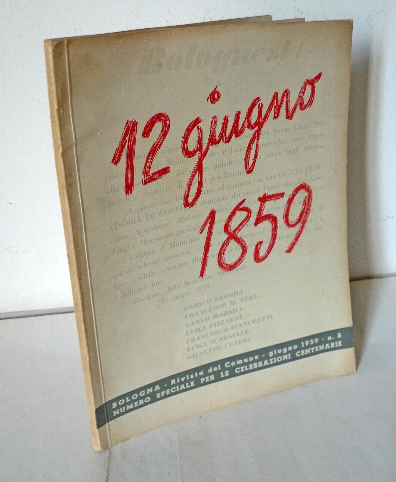 BOLOGNA.Rivista del Comune.12 GIUGNO 1859[storia,Risorgimento,insurrezione