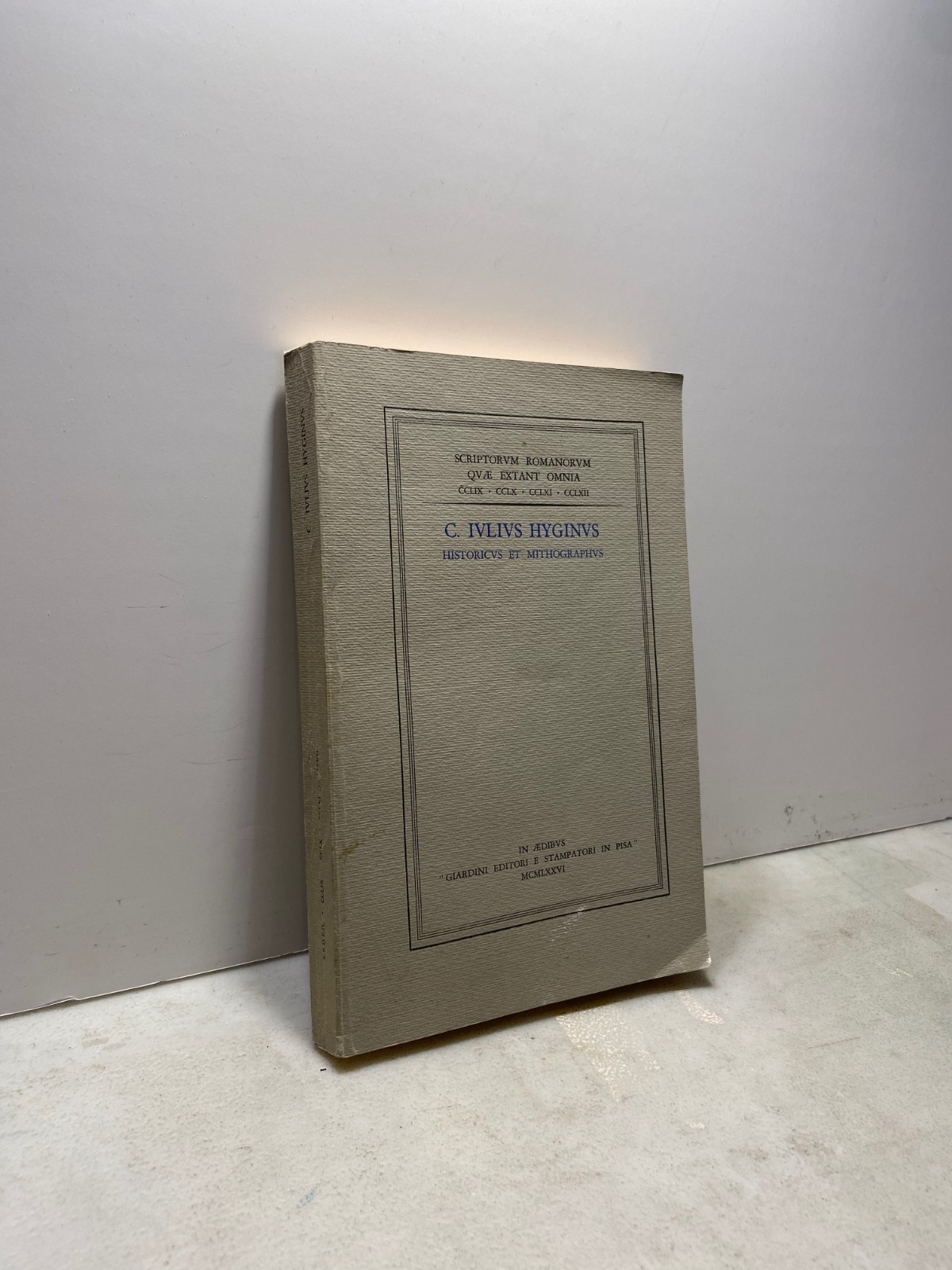 C. IULIUS HYGINUS HISTORICUS ET MITHOGRAPHUS,Giardini Editori e Stampatori 1976