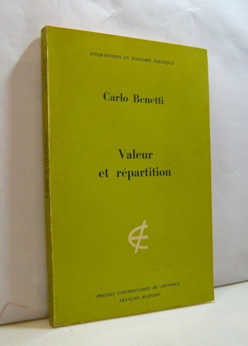 Carlo Benetti,VALEUR ET REPARTITION,Grenoble, 1976