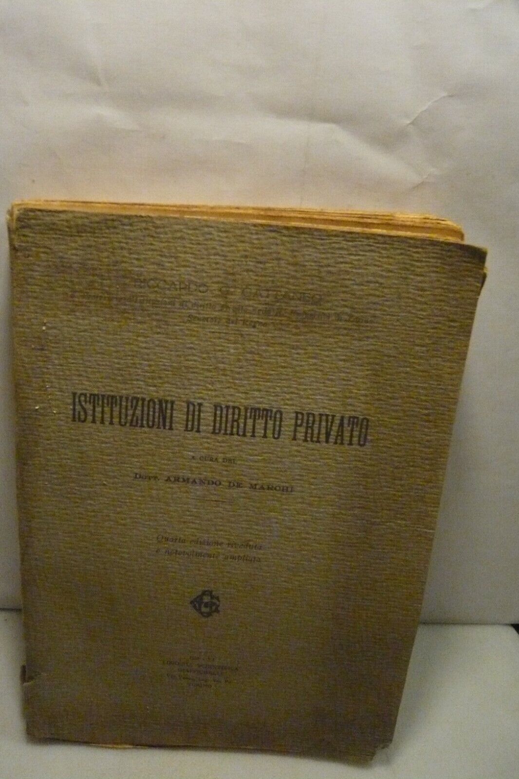 Cattaneo,ISTITUZIONI DI DIRITTO PRIVATO,Giappichelli, Torino, 1928
