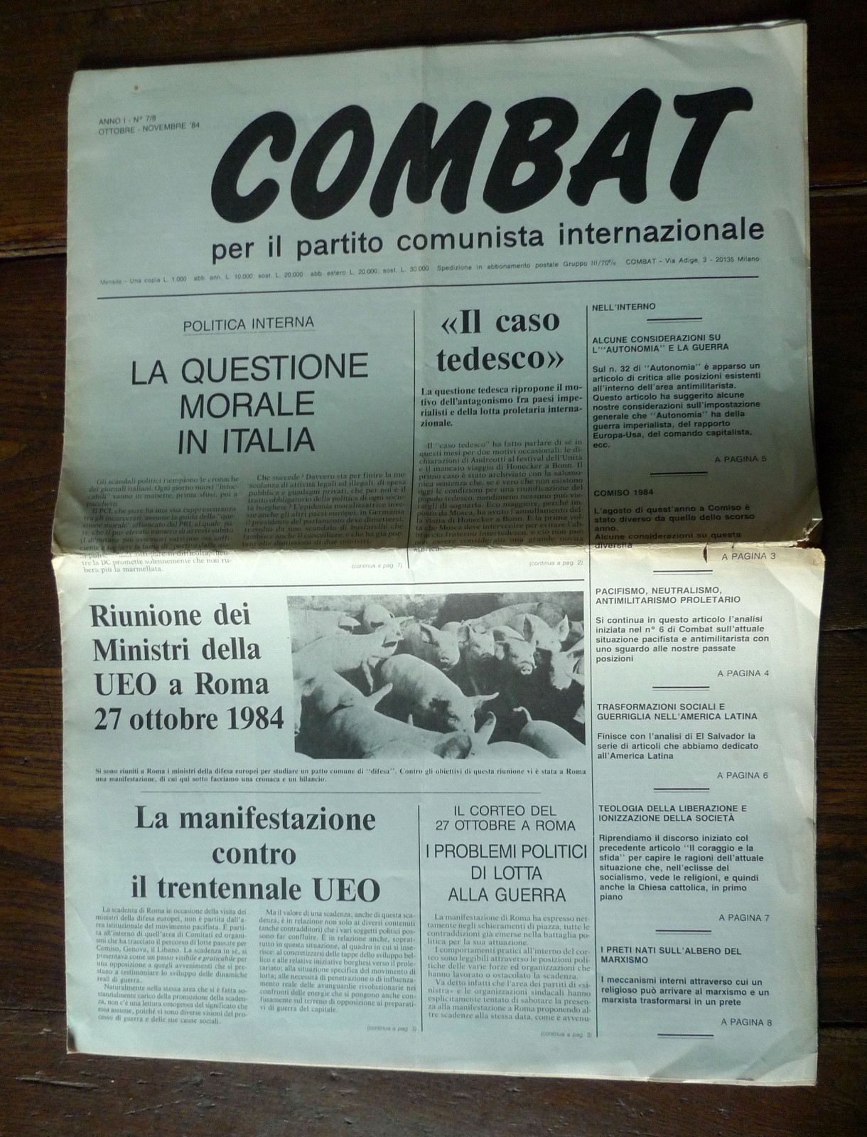 COMBAT PER IL PARTITO COMUNISTA INTERNAZIONALE ANNO I N.7/8 1984[PCINT