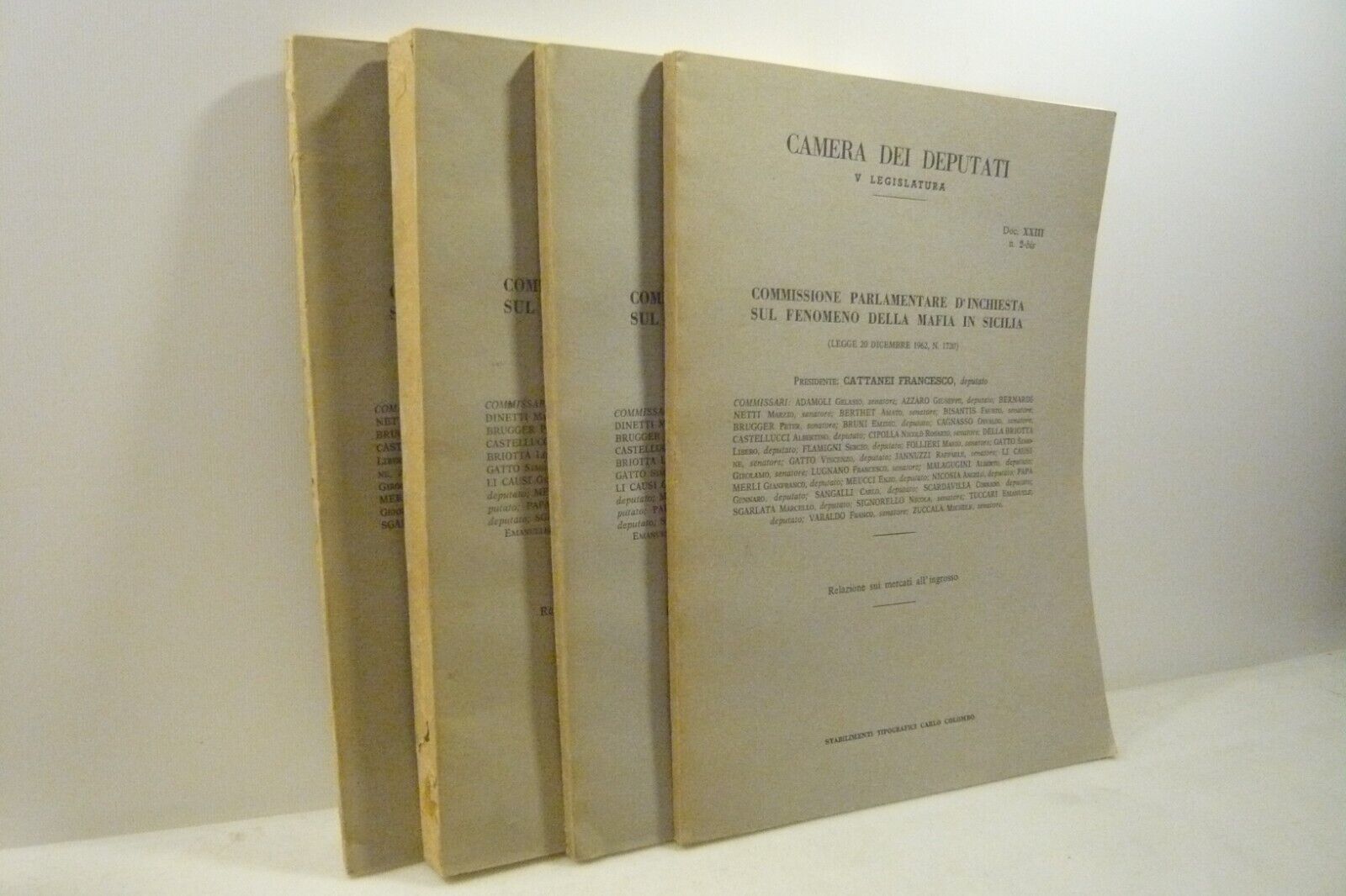 COMMISSIONE PARLAMENTARE D’INCHIESTA SUL FENOMENO DELLA MAFIA IN SICILIA,4 voll.