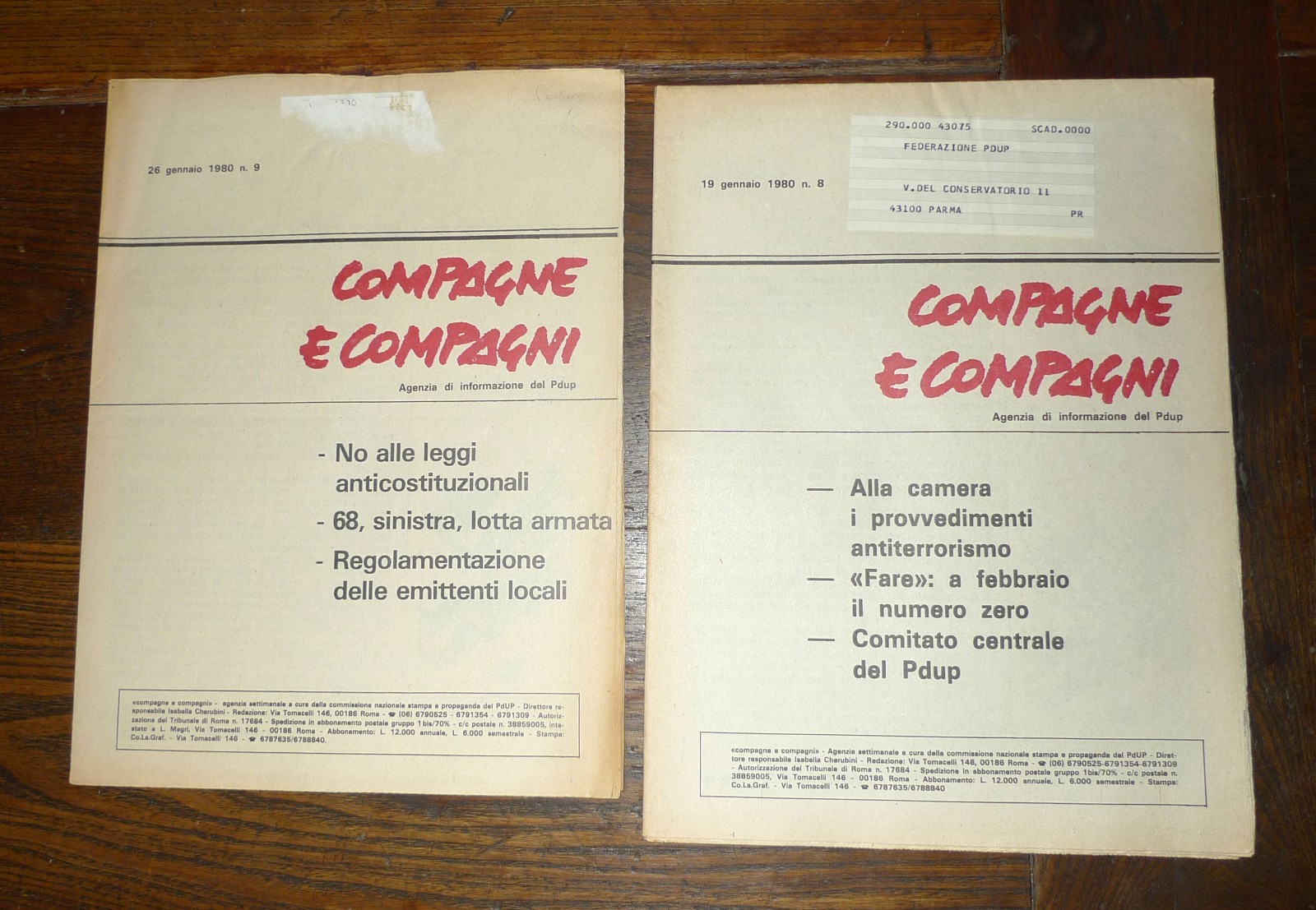 COMPAGNE E COMPAGNI.Agenzia di informazione del PDUP n.8/9 1980[comunismo