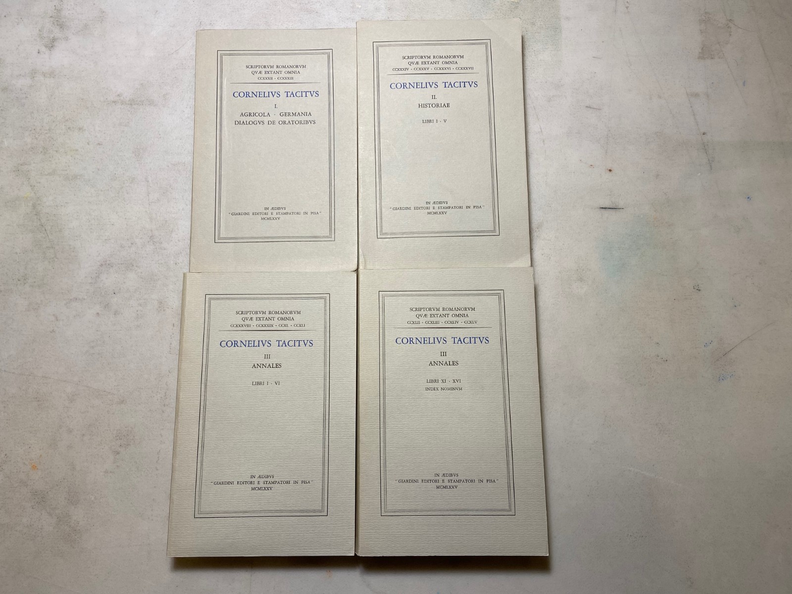 Cornelius Tacitus,ANNALES,HISTORIAE,AGRICOLA,GERMANIA,DIALOGUS DE ORATORIBUS1975