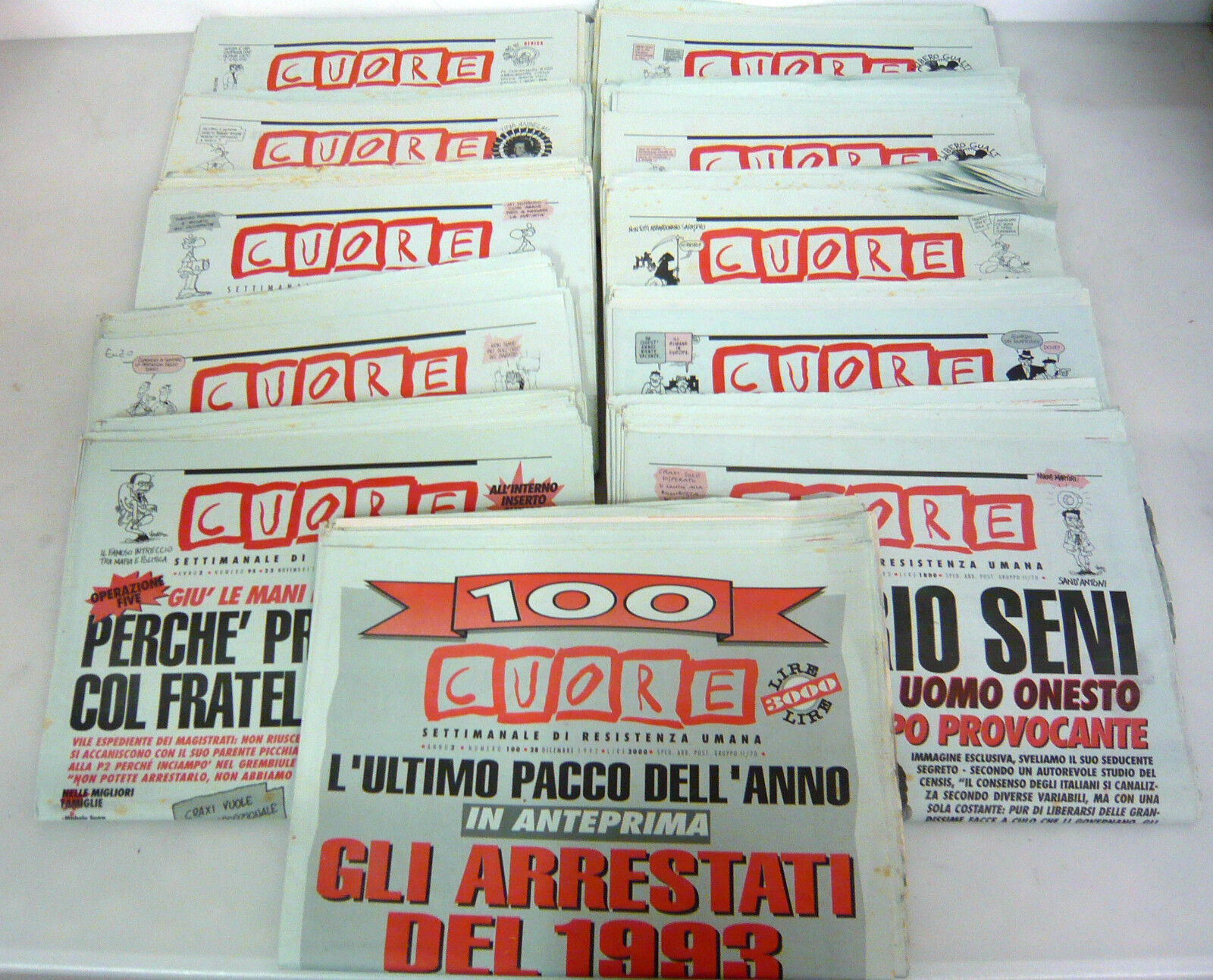 CUORE.Settimanale di resistenza umana 1992(annata completa[Michele Serra,satira