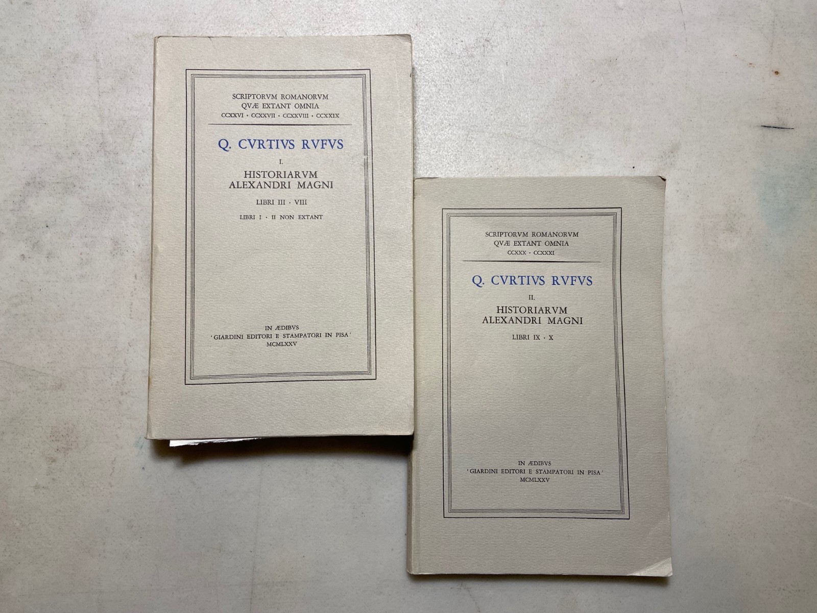 Curtius Rufus, HISTORIARUM ALEXANDRI MAGNI, Giardini editori 1975