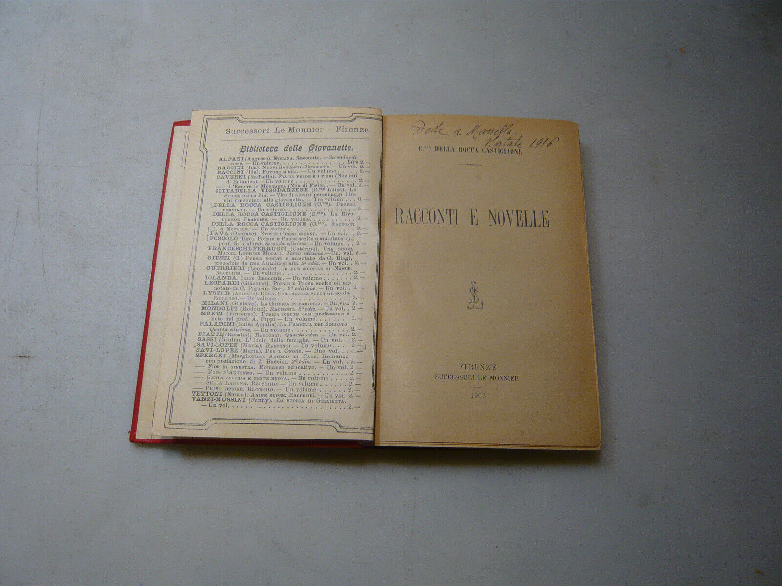 Della Rocca Castiglione,RACCONTI E NOVELLE,Firenze,1903