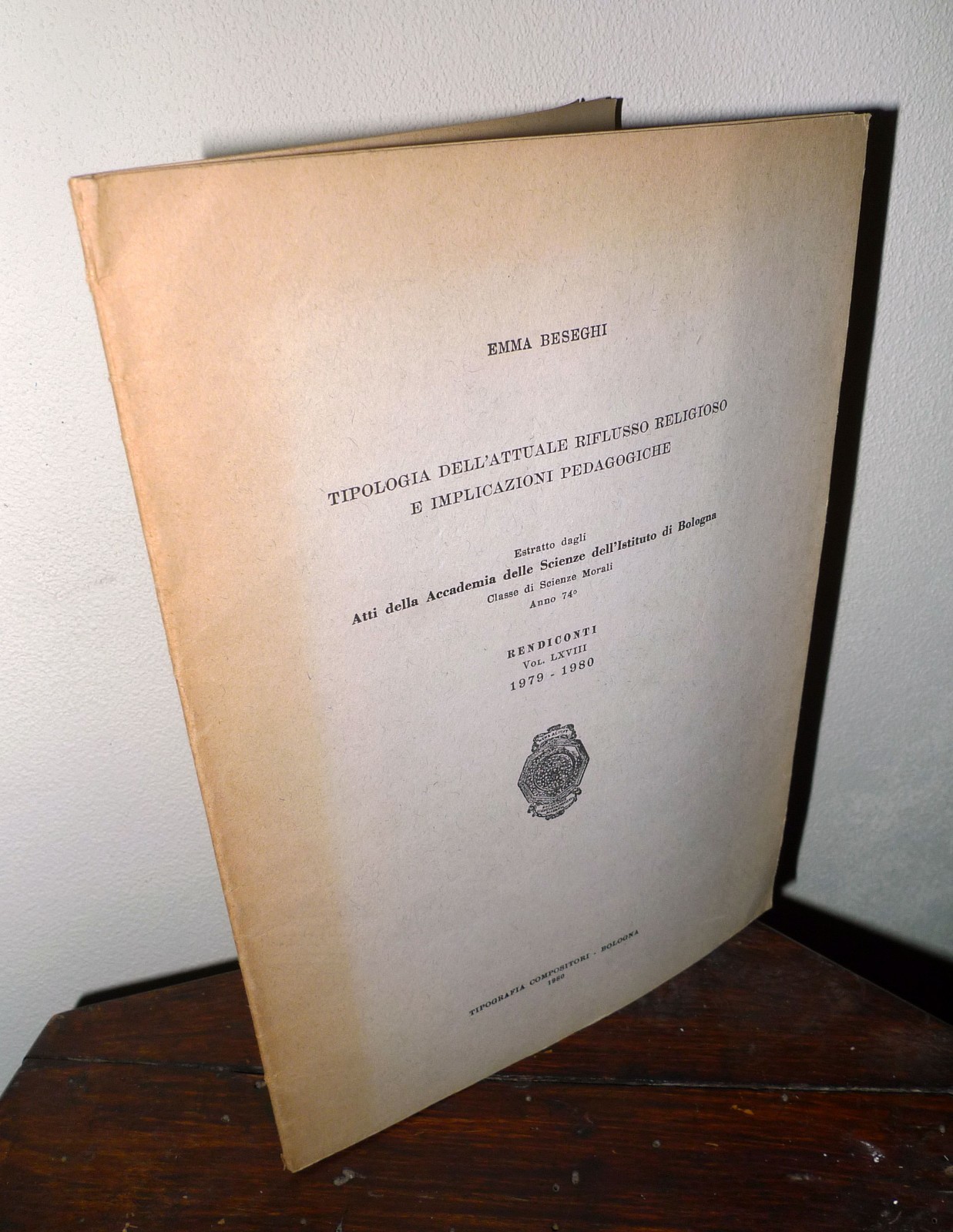 Emma Beseghi,RIFLUSSO RELIGIOSO E IMPLICAZIONI PEDAGOGICHE,1980[pedagogia