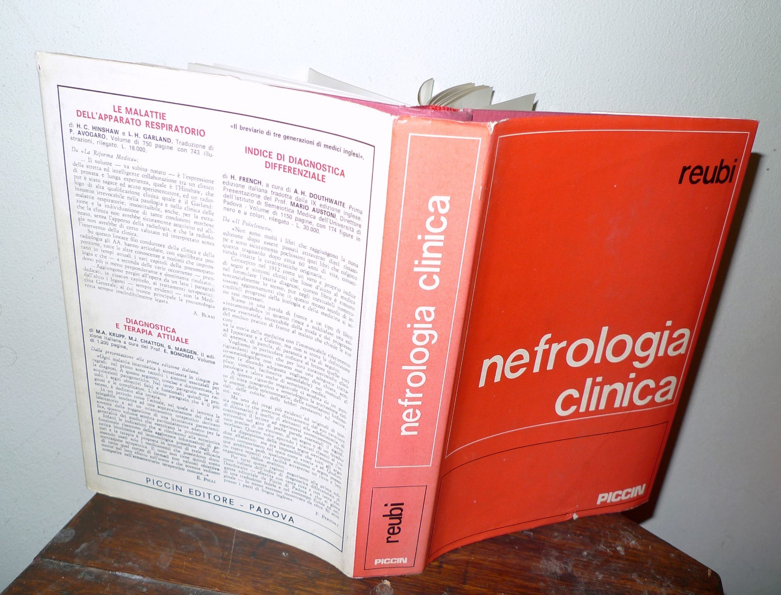 François Reubi,NEFROLOGIA CLINICA,1971 Piccin[manuale,MEDICINA