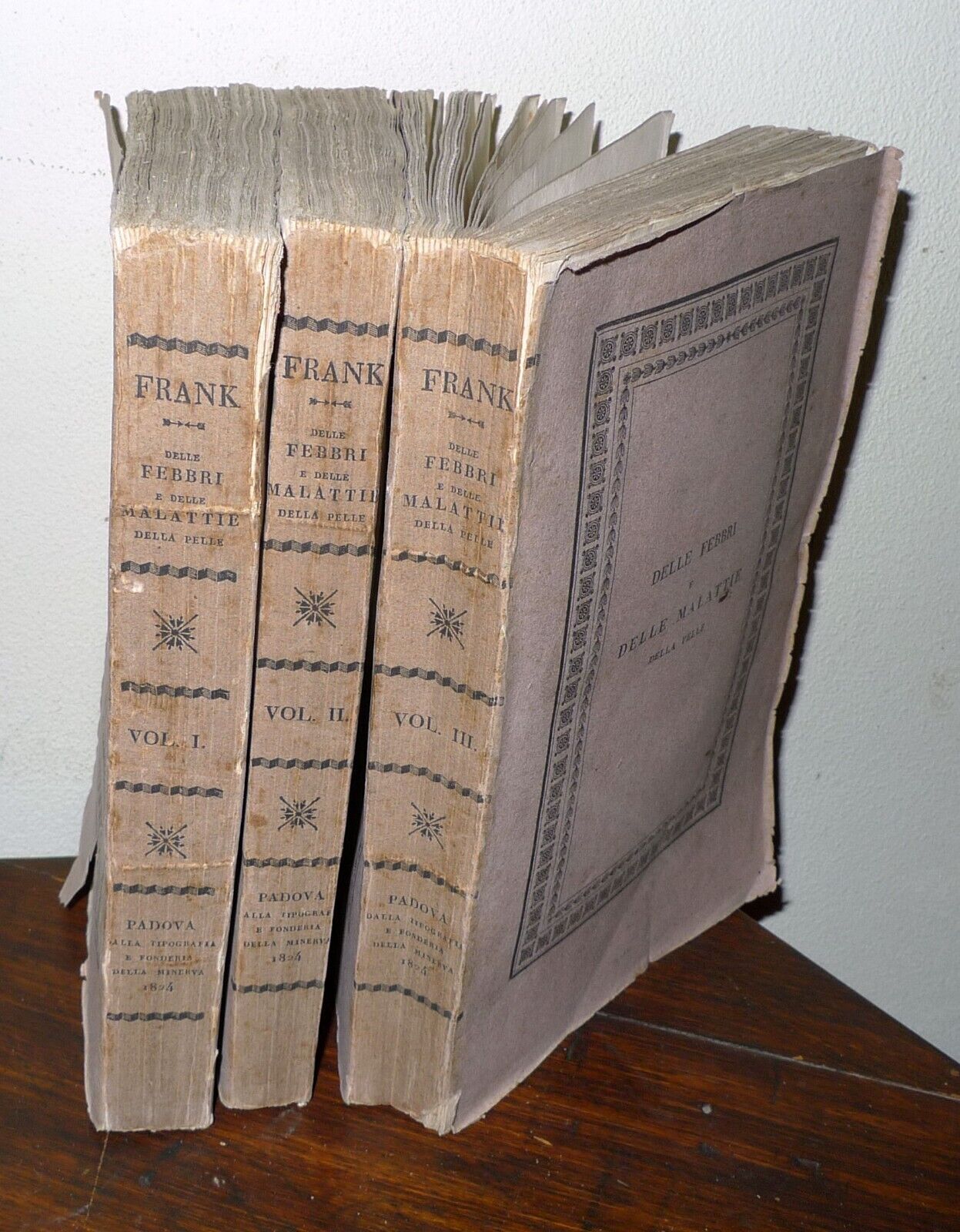 FRANK,TRATTATO DELLE FEBBRI E DELLE MALATTIE DELLA PELLE,1824 Minerva[MEDICINA