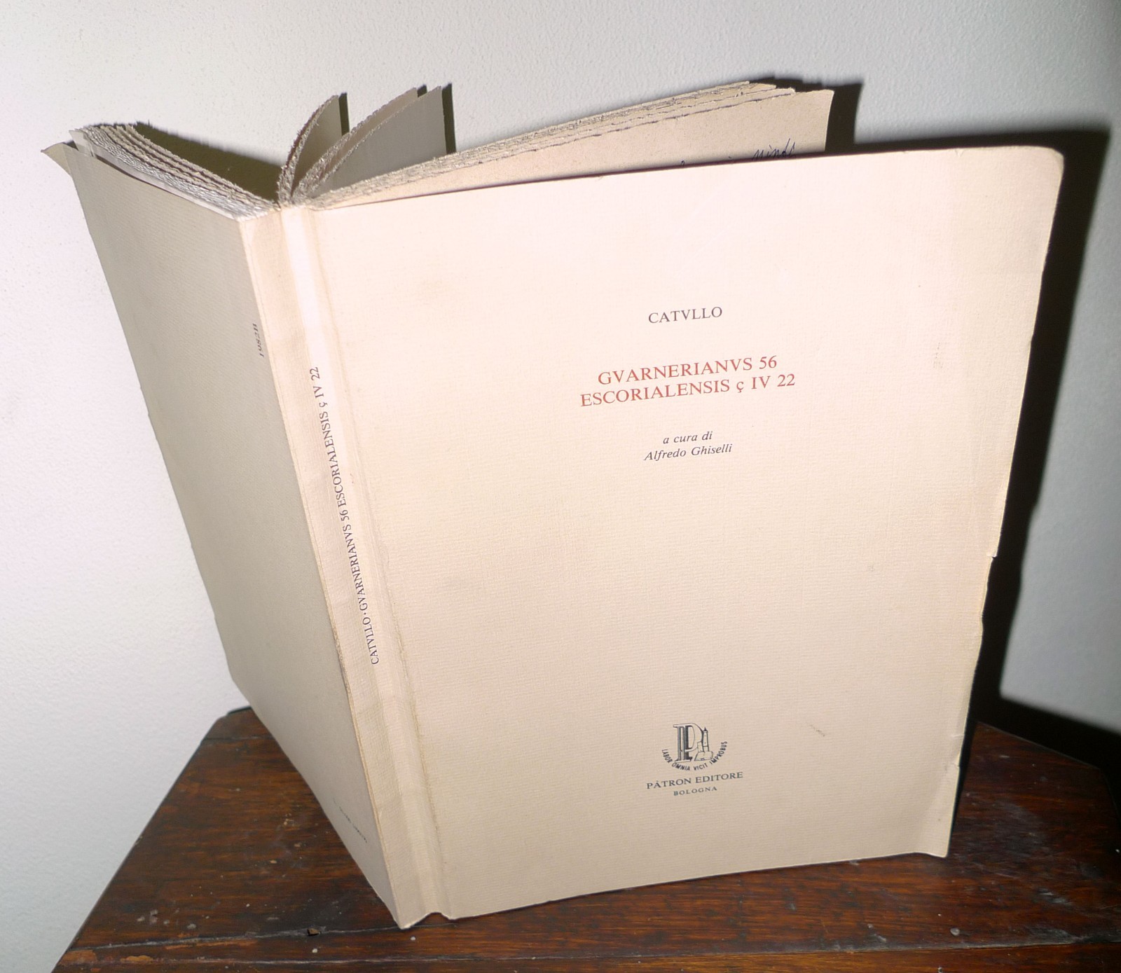 Ghiselli,CATULLO.GUARNERIANUS 56.ESCORIALENSIS ç IV 22,1987 Patron[filologia
