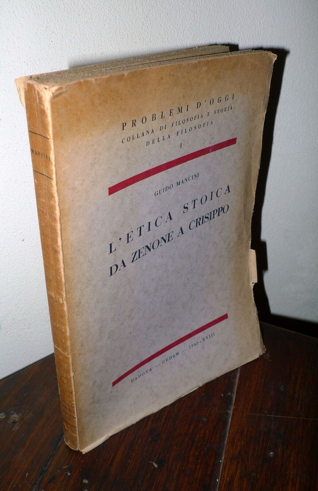 Guido Mancini,L'ETICA STOICA DA ZENONE A CRISIPPO,1940 CEDAM[storia filosofia