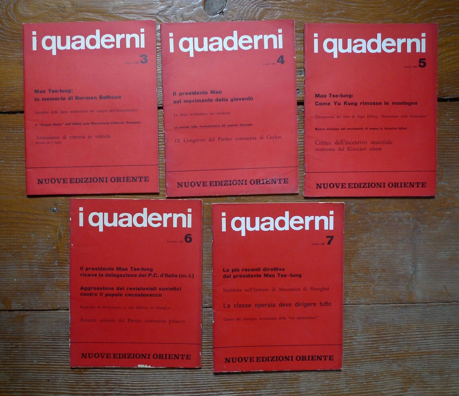 I QUADERNI.RIVISTA MENSILE,Nuove Ed.Oriente 1968[comunismo,maoismo,Mao