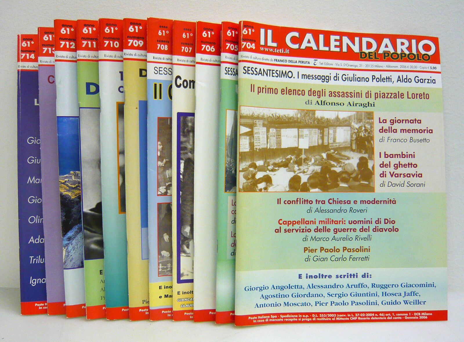 IL CALENDARIO DEL POPOLO.Rivista di cultura,2006 annata completa