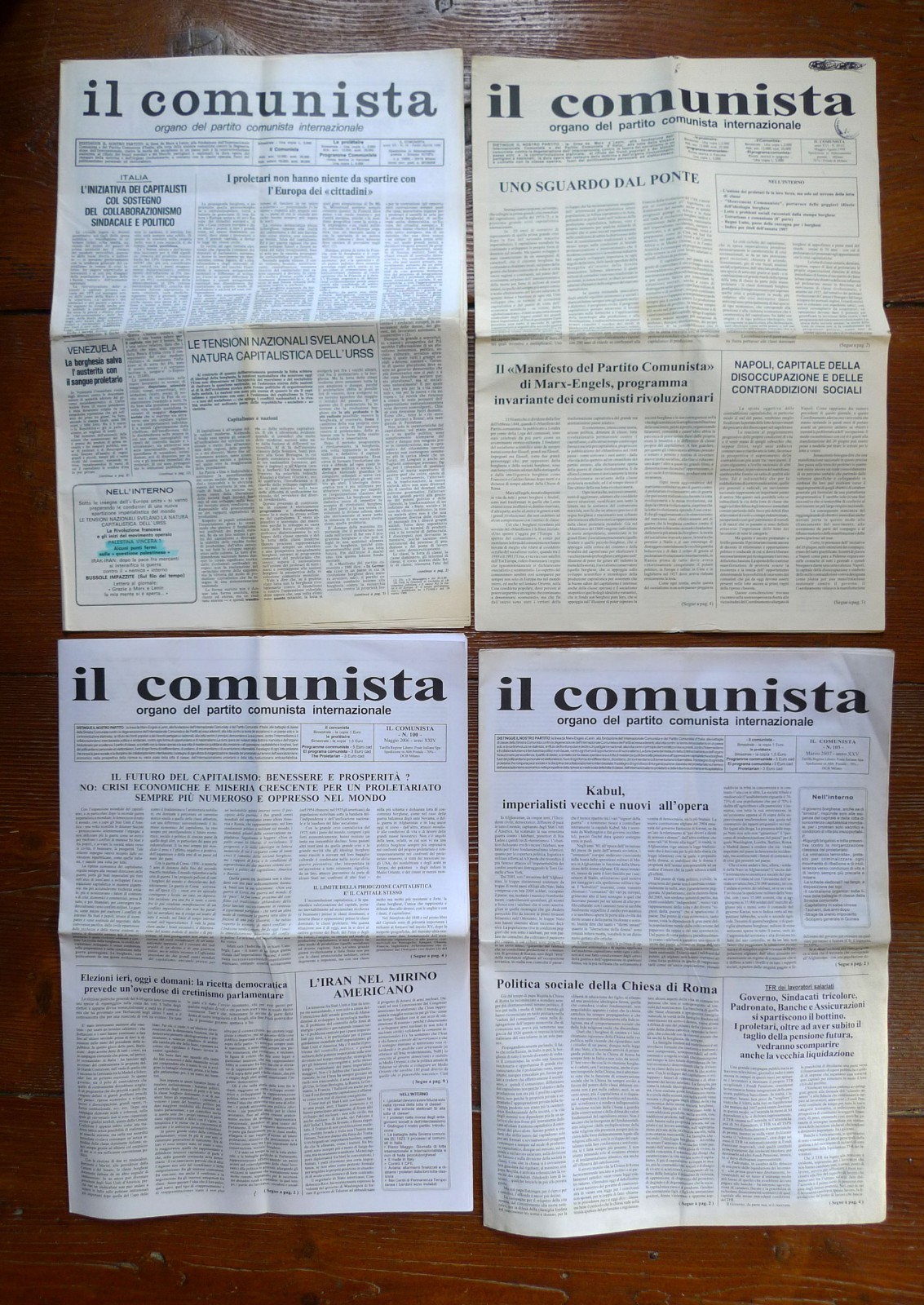 IL COMUNISTA.ORGANO DEL PARTITO COMUNISTA INTERNAZIONALE 1989-2020[PCInt,Bordiga