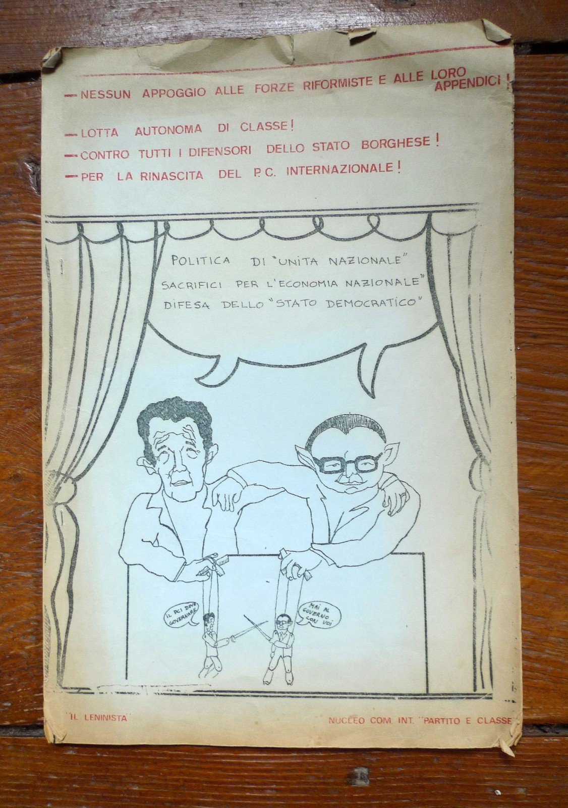 IL LENINISTA 25-5-1979.NUCLEO COM.INT.PARTITO E CLASSE[Partito Comunista Int.