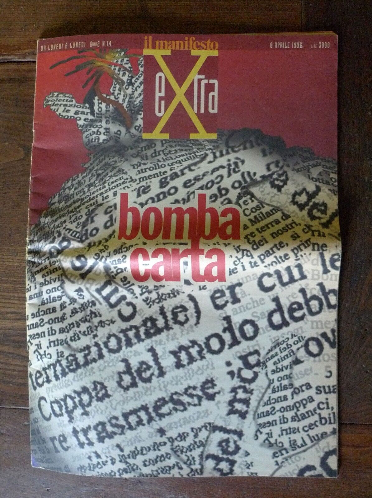IL MANIFESTO EXTRA N.14 1996.BOMBA CARTA