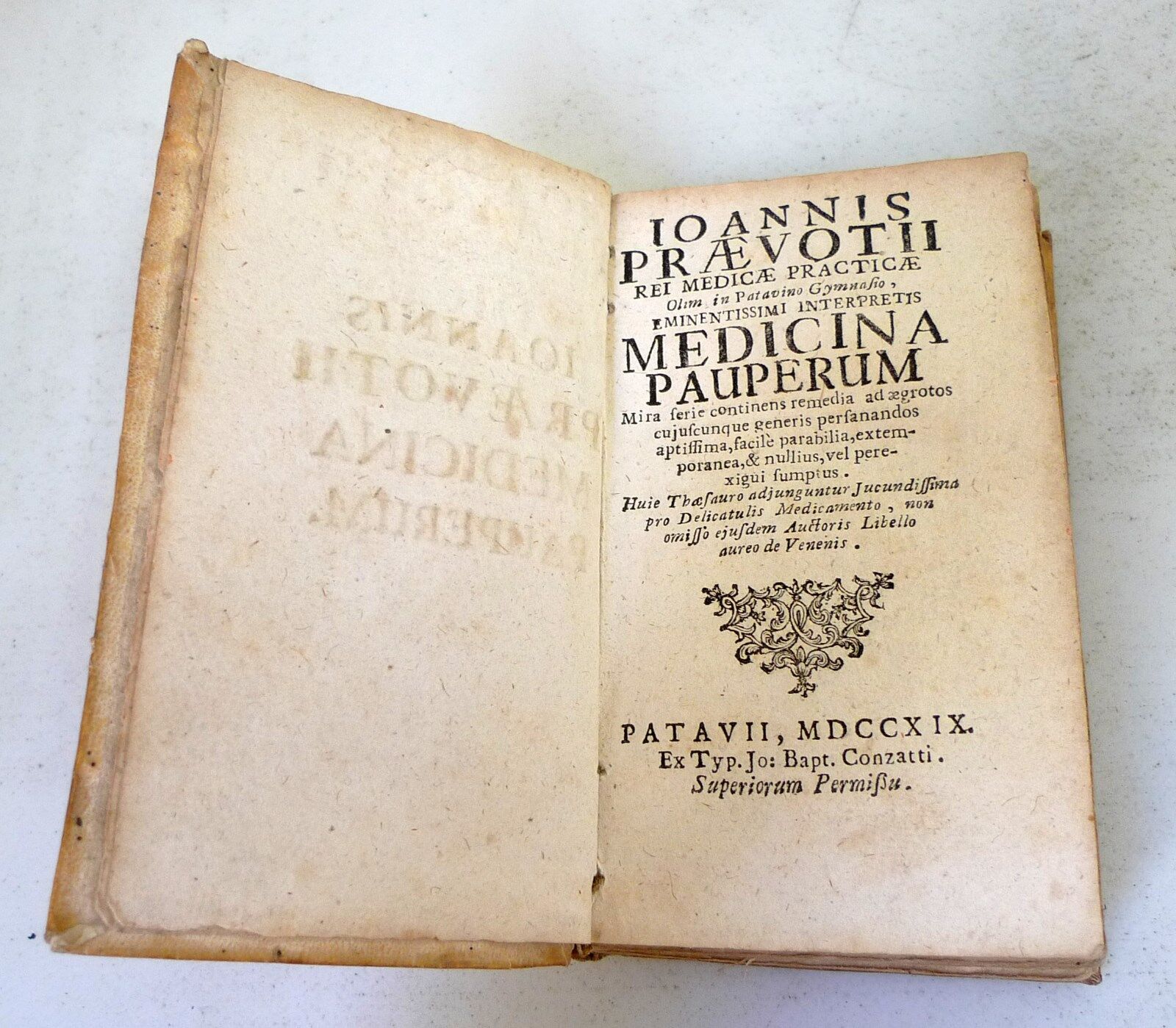 IOANNIS PRAEVOTII[Jean Prevost]MEDICINA PAUPERUM,1719 Conzatti,Padova[farmacia