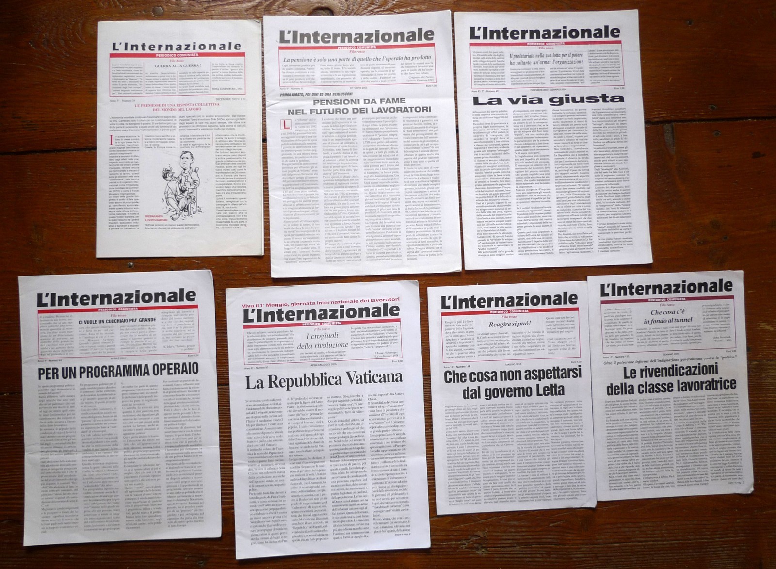 L'INTERNAZIONALE.PERIODICO COMUNISTA 41/119/123 2003-14[UCI Unione Comunista Int