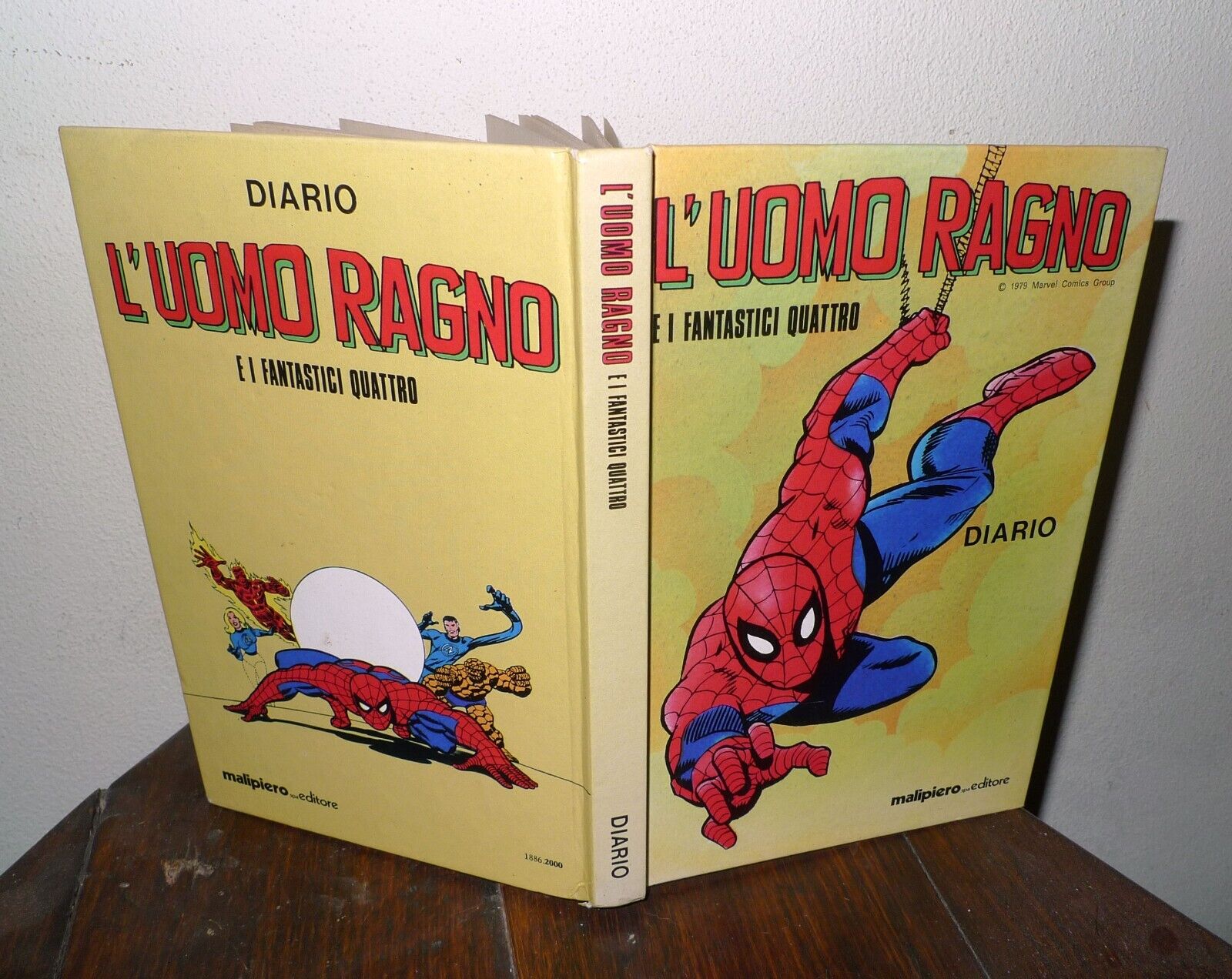L'UOMO RAGNO E I FANTASTICI QUATTRO.DIARIO SCOLASTICO,1979 Malipiero[fumetti